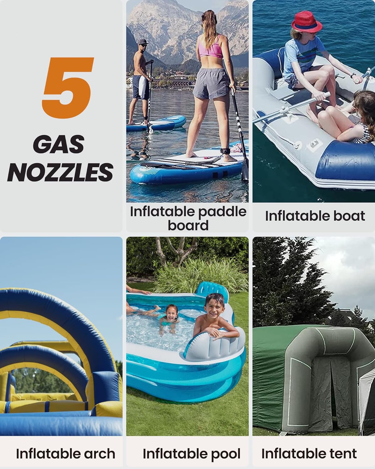 1787641675_hKsYVmjx Paddle Board - High Pressure, Pump Electric Dolphin -quick Portable SUP Air Pump - Auto-off and 12V DC Car Connector Electric Pump for Inflatable Stand Up