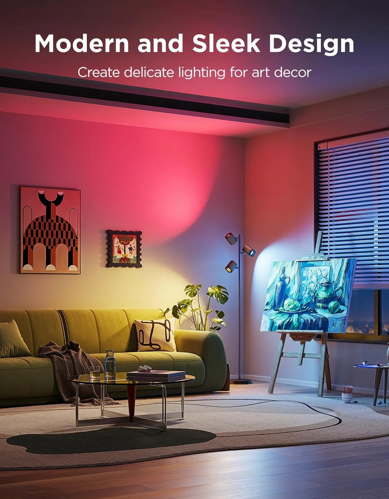1787643007_WfjbAh8f Tree lampa stojaca z Rotatable lampy i Music Sync