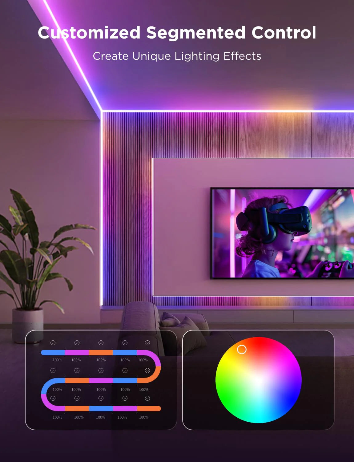 1787643098_OsflgIX6 Światło, Cob LED Strip, Pro, smart RGBICW światło 9.8ft