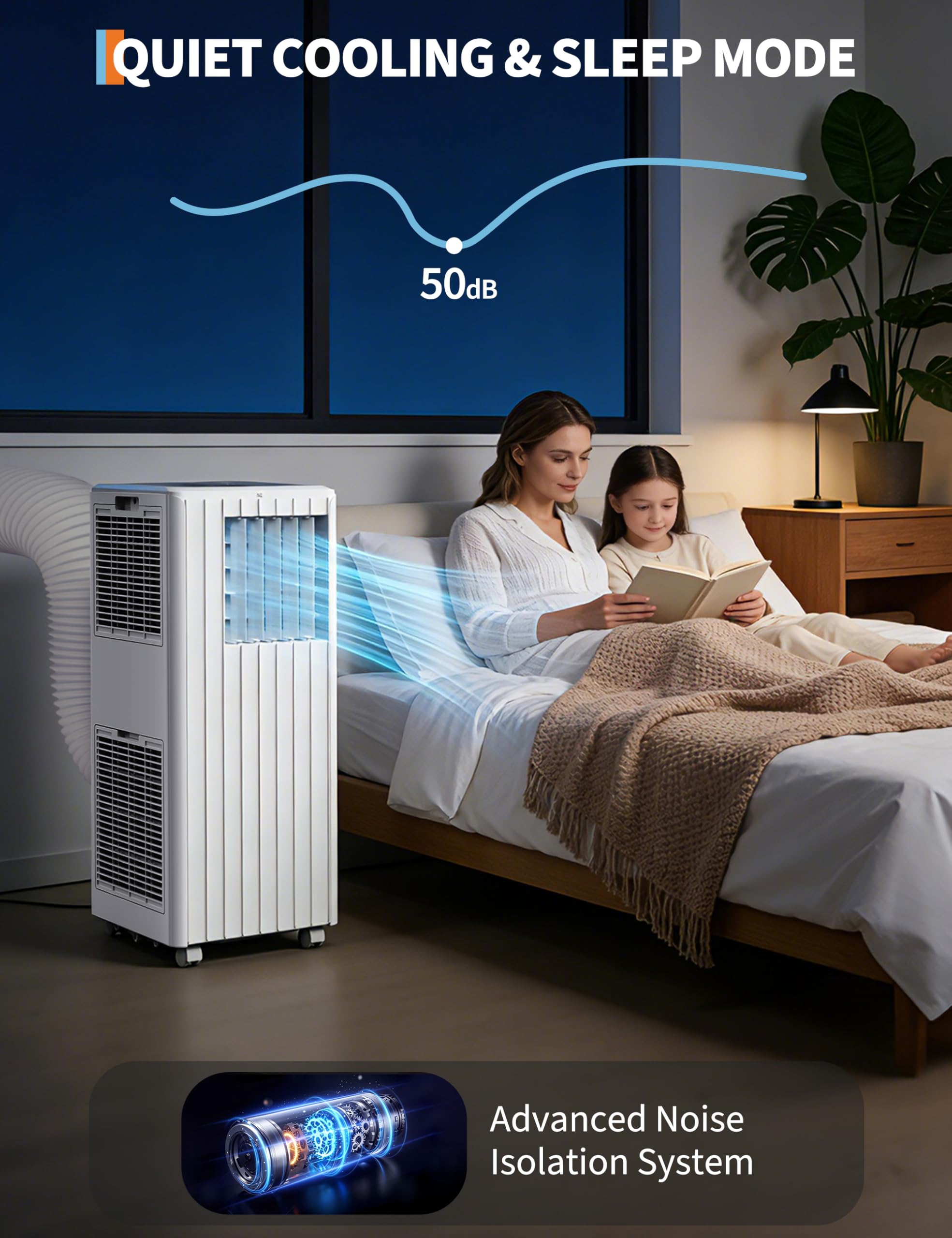 8000 BTU przenośny klimatyzator, Cools 350 Sq. ft