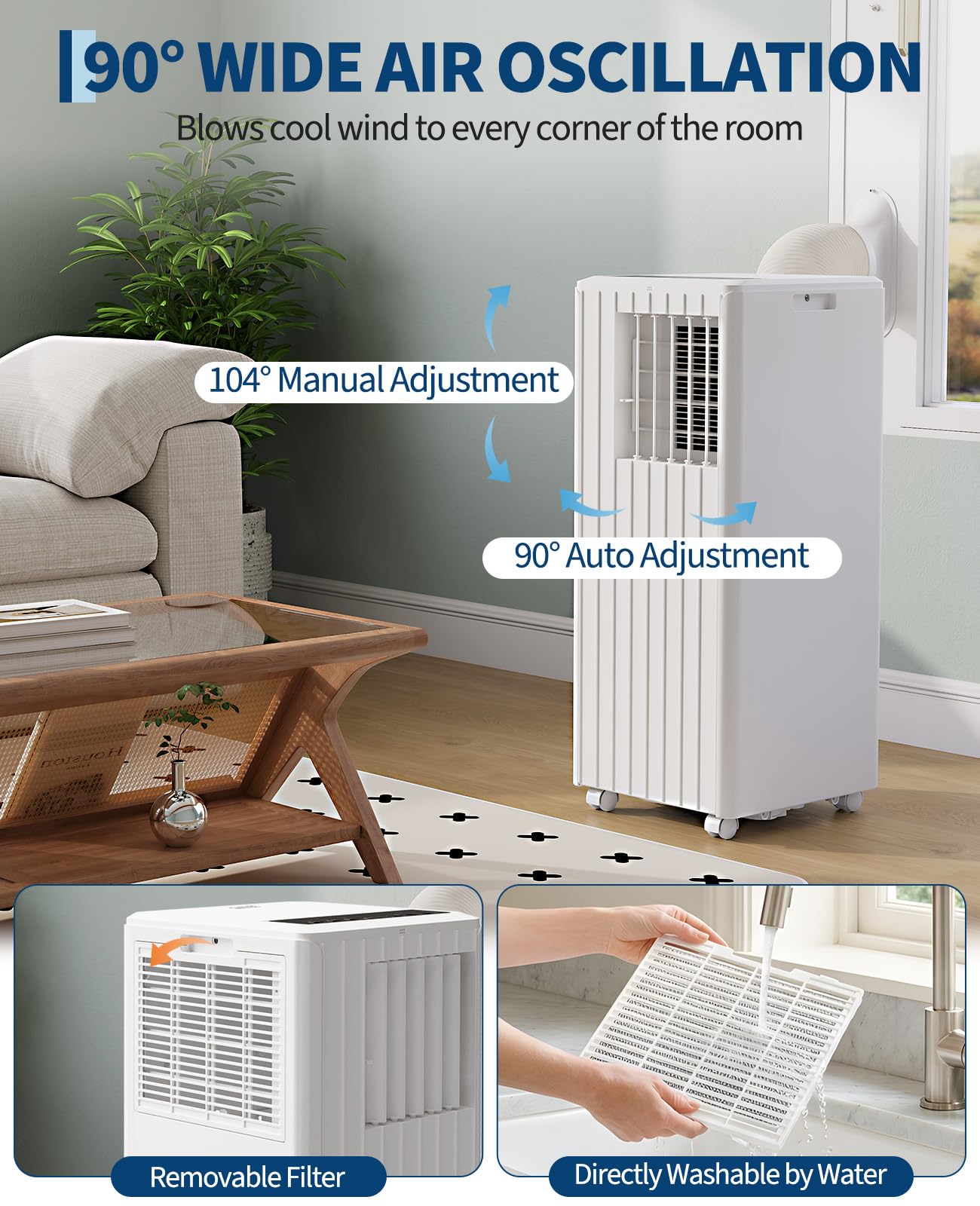 8000 BTU przenośny klimatyzator, Cools 350 Sq. ft