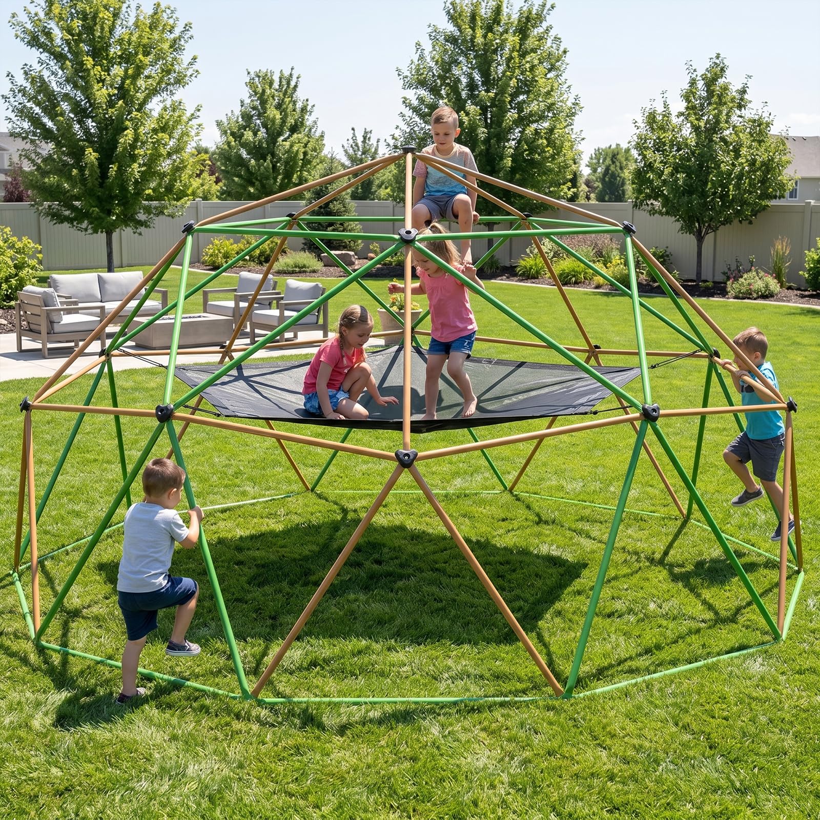 13FT Climbing Dome z Hammock i huśtawka do dla dzieci