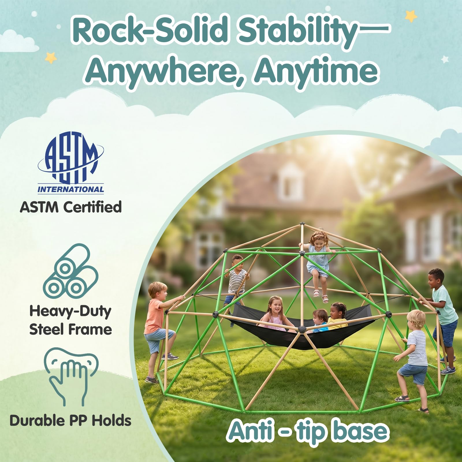 1787644141_hWfstUFA 13FT Climbing Dome z Hammock i huśtawka do dla dzieci