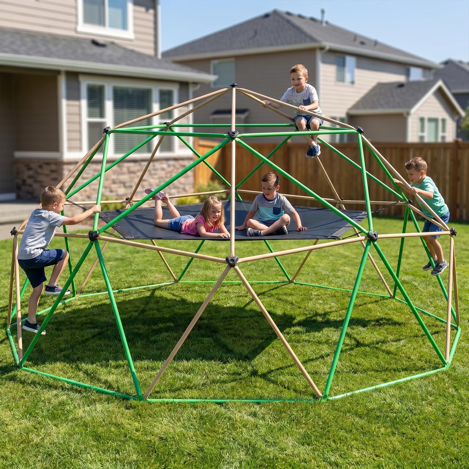 1787644160_JBYJp3lA 13FT Climbing Dome z Hammock i huśtawka do dla dzieci