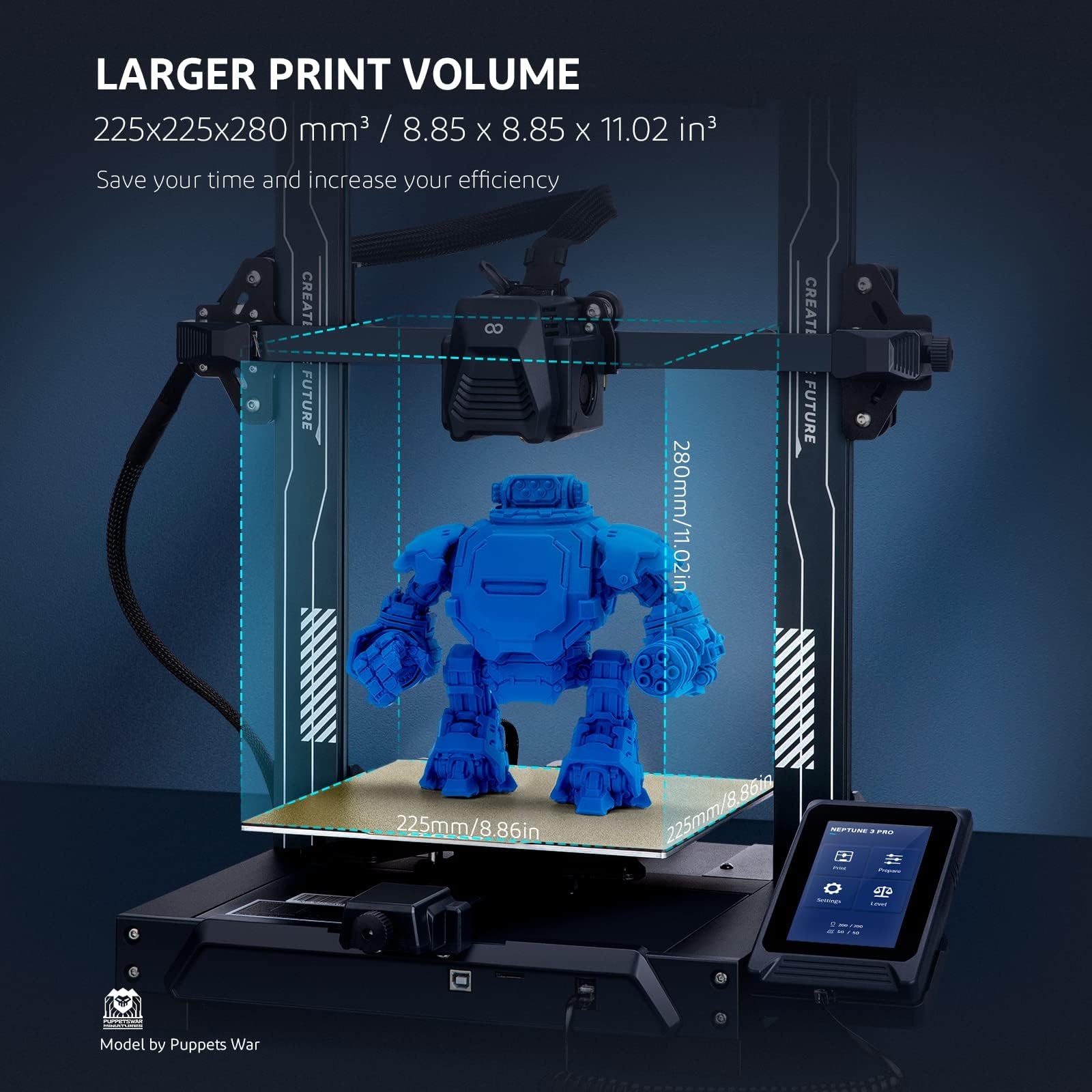 Neptune 3 Pro 3D drukarka, samochodowy Leveling i Direct napęd