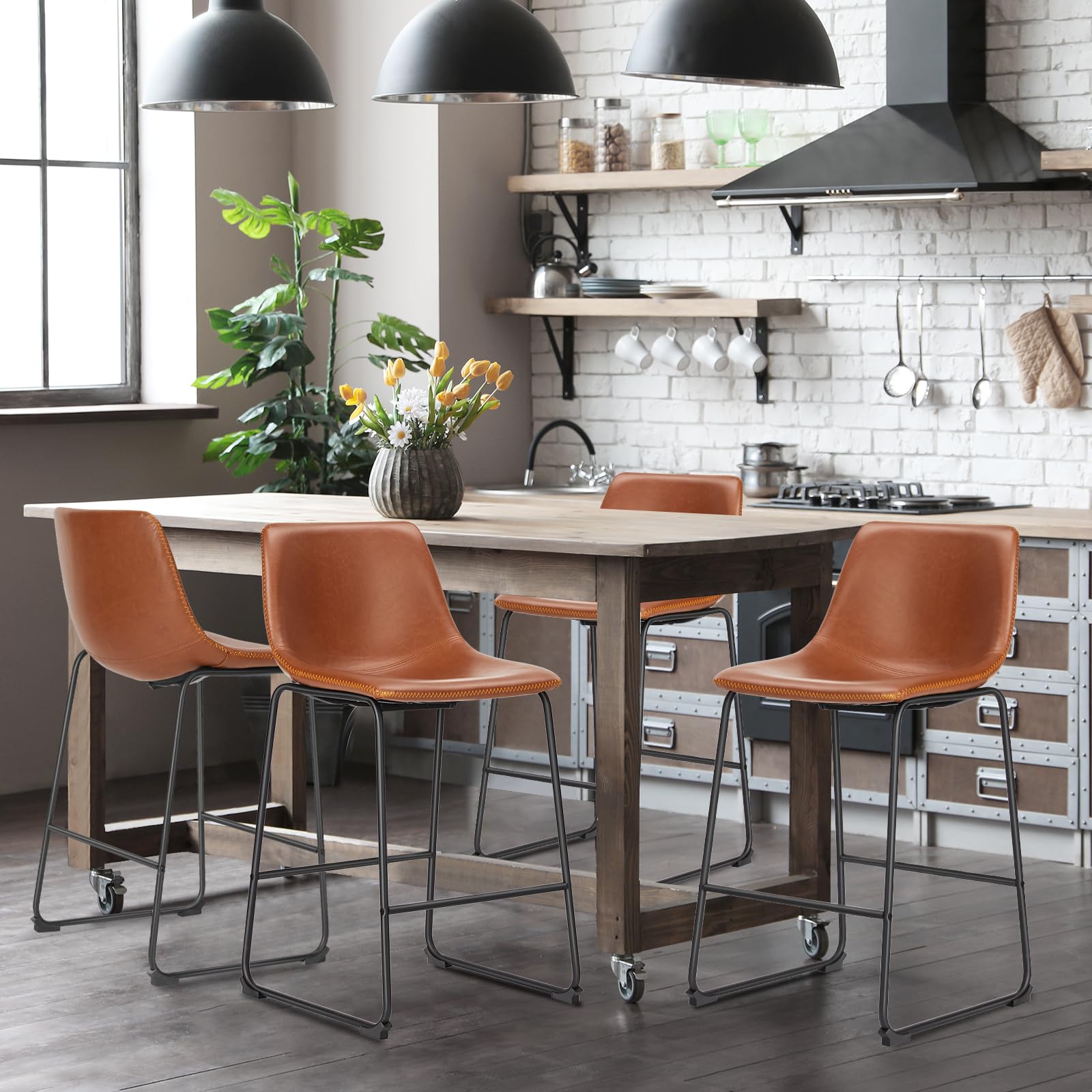 1787647359_2rSs7l4J Cali nowoczesny Faux skora Bar Stools, 4, zestaw 26