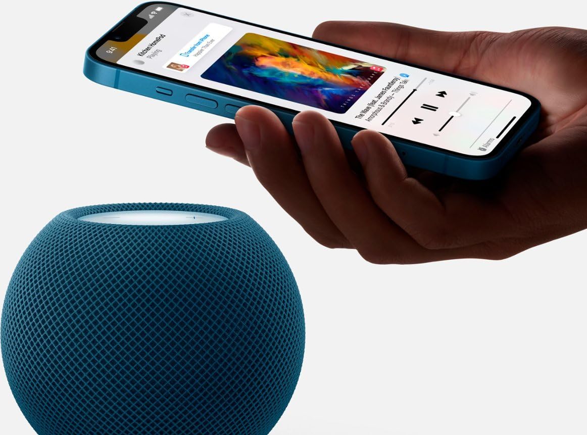 Homepod mini z niebieski smart głośnik