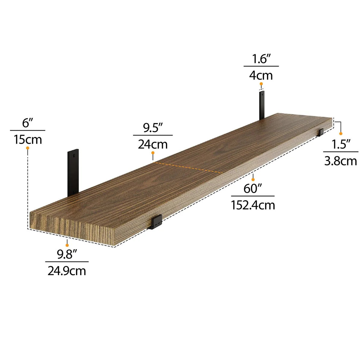 1787656482_l4pqUUU4 Shelf - 60 Inch - 9.25-inch Deep, Floating Shelves, Wall Shelves for Living Room, Wall Storage Shelving