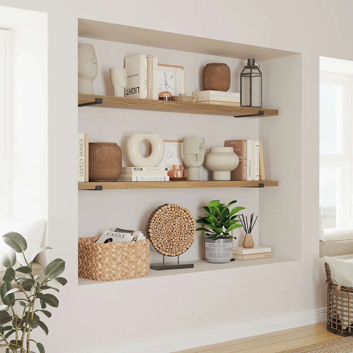 1787656489_Q1GEGqFa Shelf - 60 Inch - 9.25-inch Deep, Floating Shelves, Wall Shelves for Living Room, Wall Storage Shelving