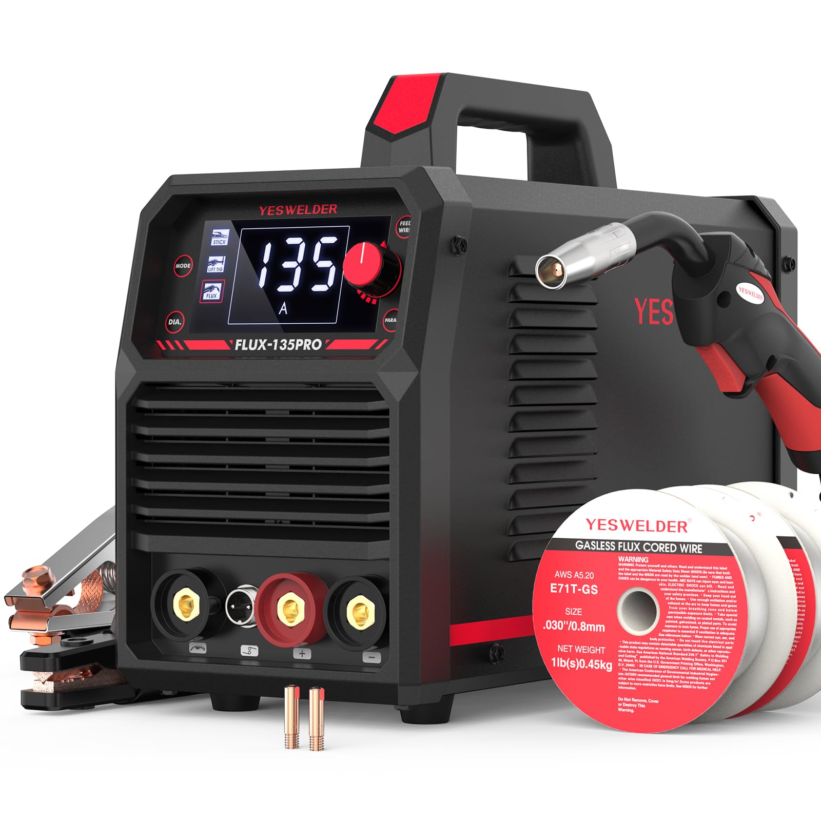 3-in-1 MIG Welder, 135A, Synergic sterowanie