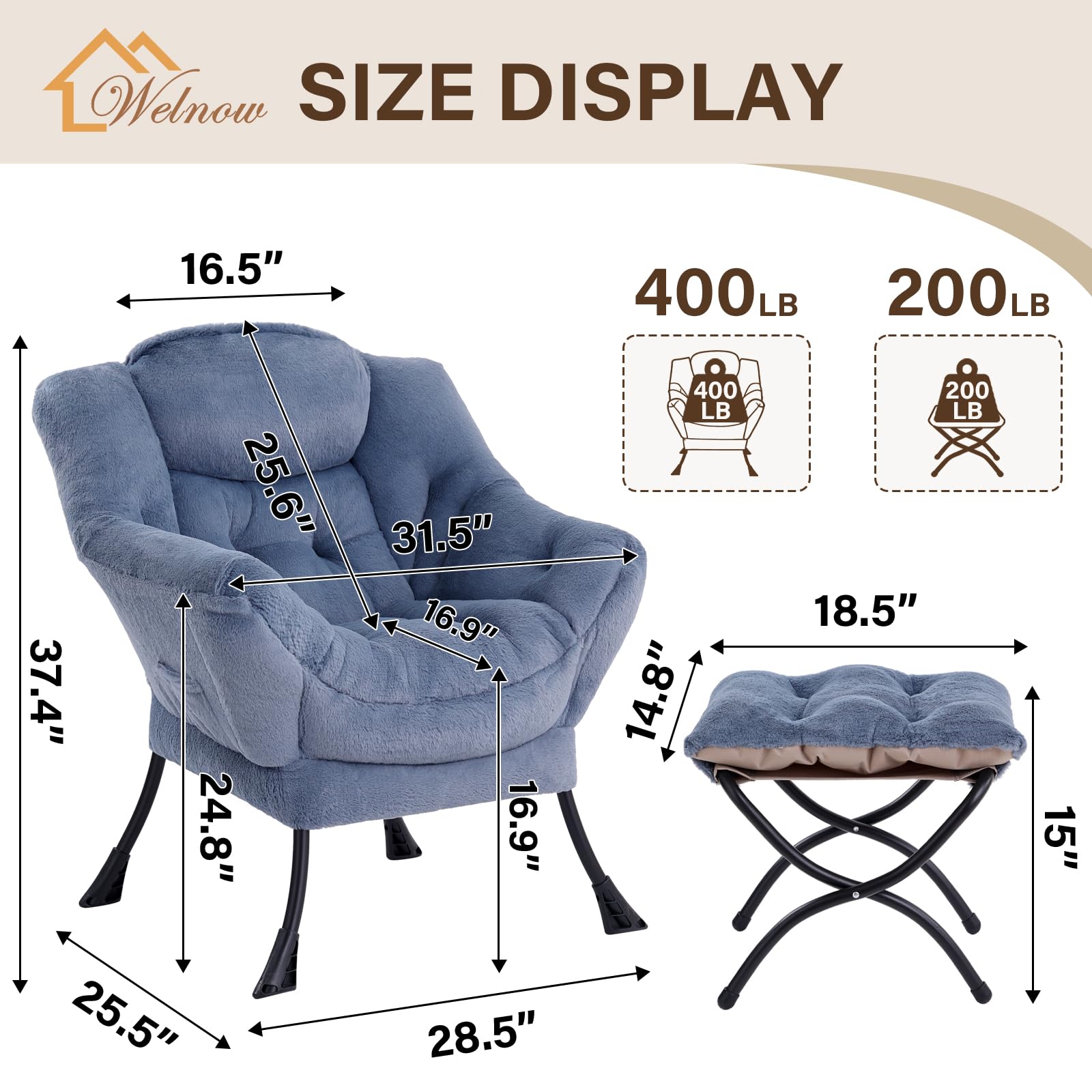 Lazy Accent krzeslo z Ottoman