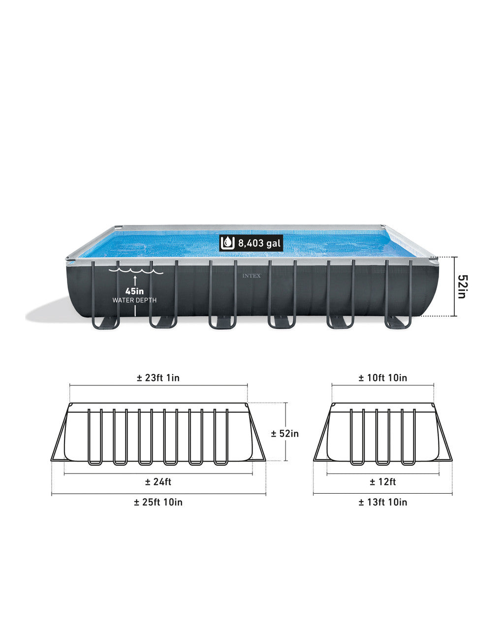 1787679166_kvIOGWxF Pompa, Rectangular Ultra Xtr rama basen naziemny W/sand filtr, 24-ft X 12-ft X 52