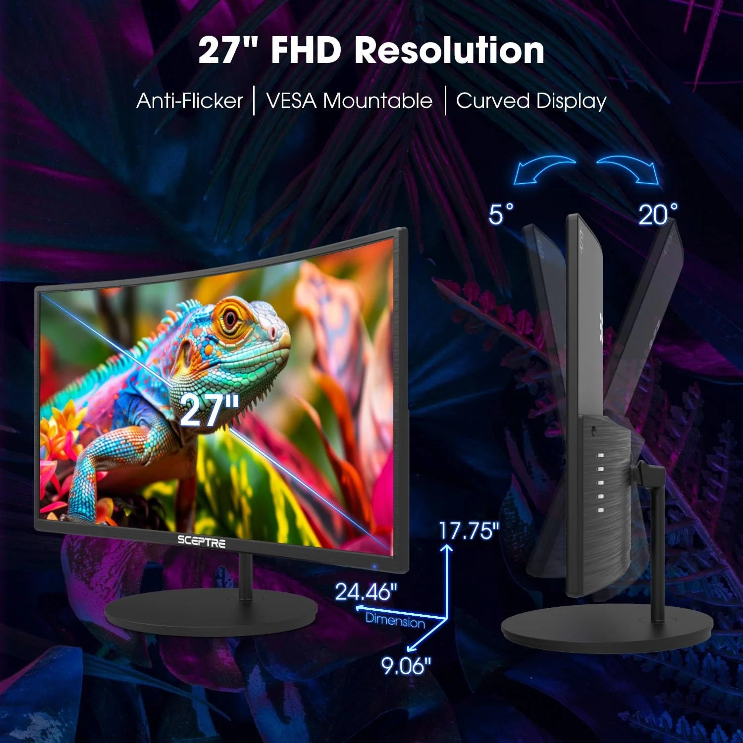 1787685303_Um6nT9bq Gamingowy monitor, Curved 27-cali 100Hz, 1080p HDMI