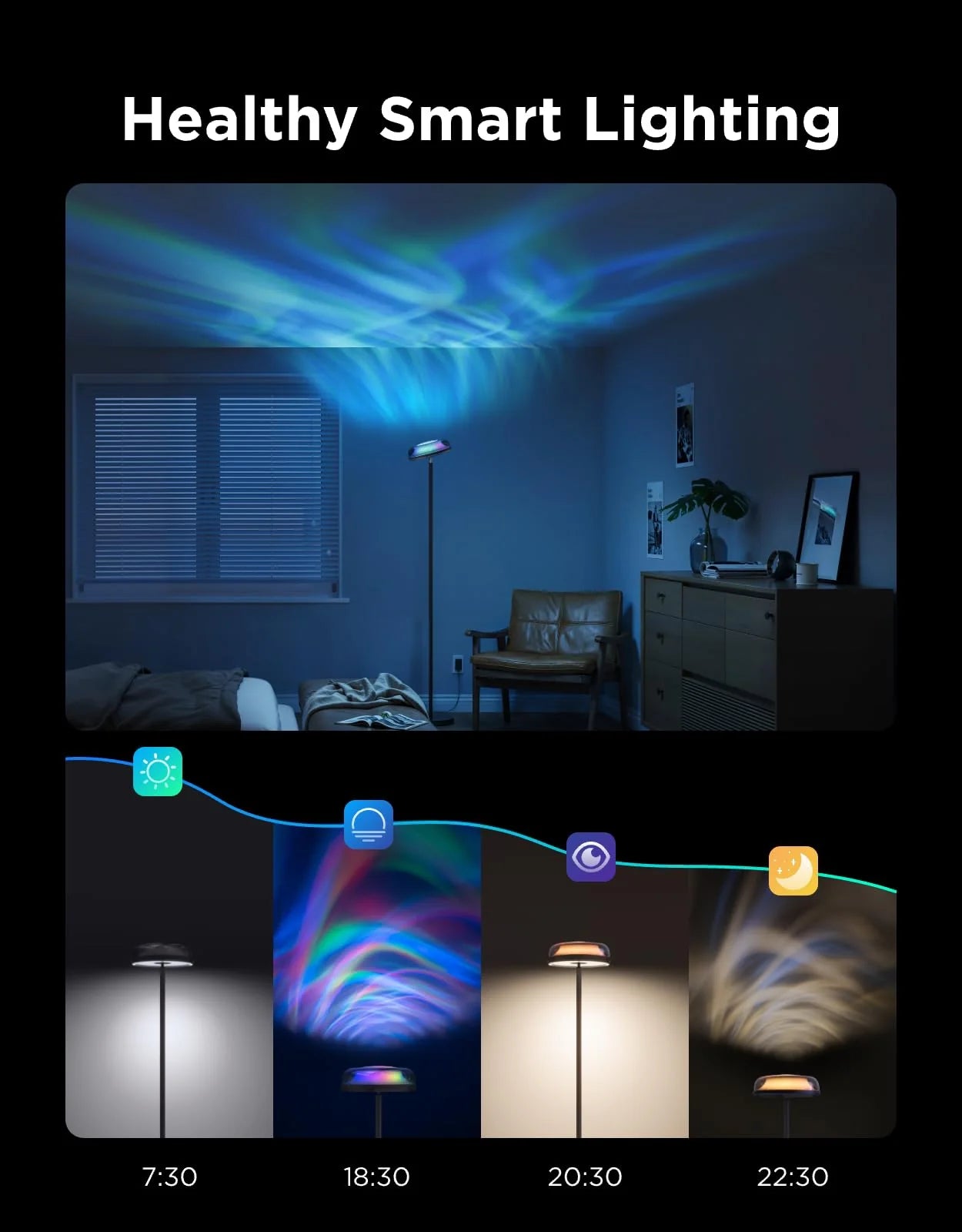 1787688414_UZ8tfgqi Uplighter lampa stojaca z RGBIC Ripple projektor