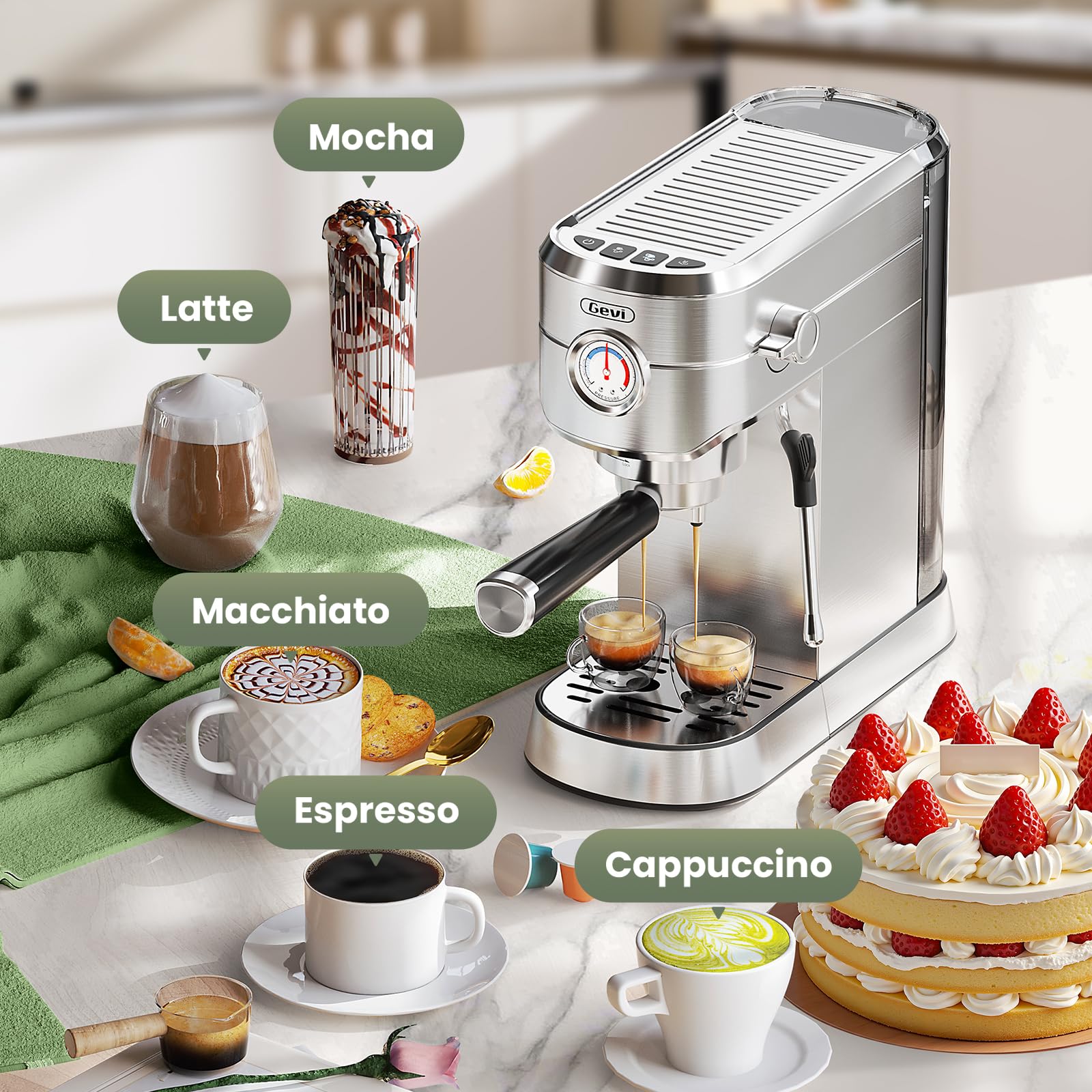 Profesjonalny 20 Bar Espresso Maker z Frother
