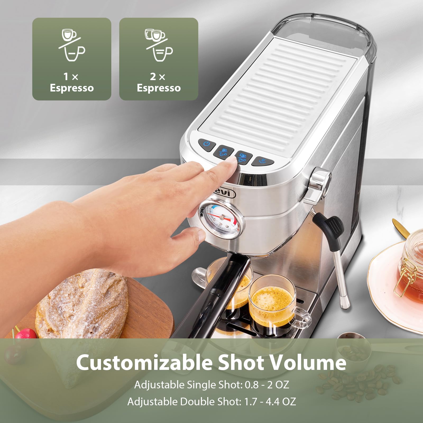 Profesjonalny 20 Bar Espresso Maker z Frother