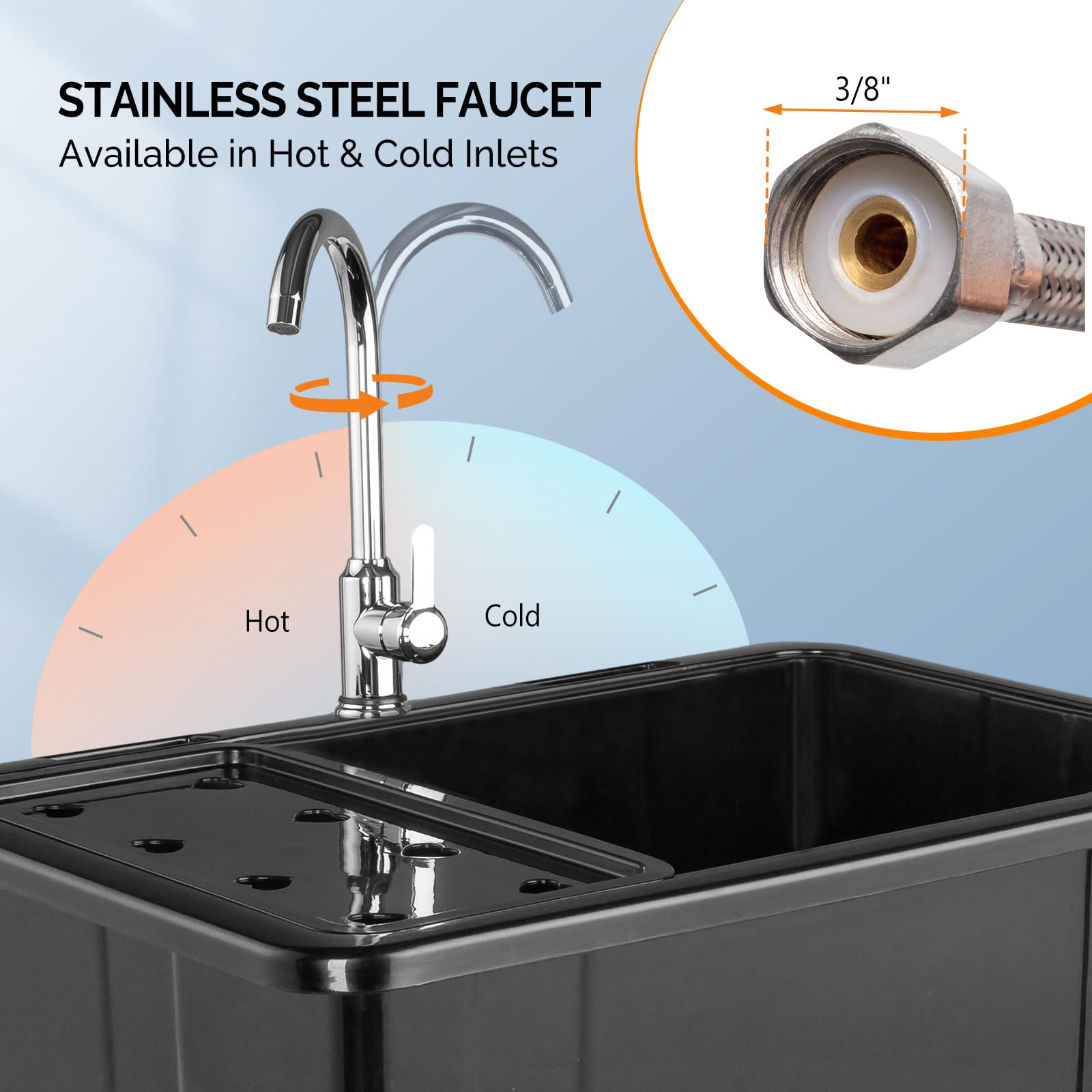 20-galon Laundry Utility Sink z stal nierdzewna Faucet