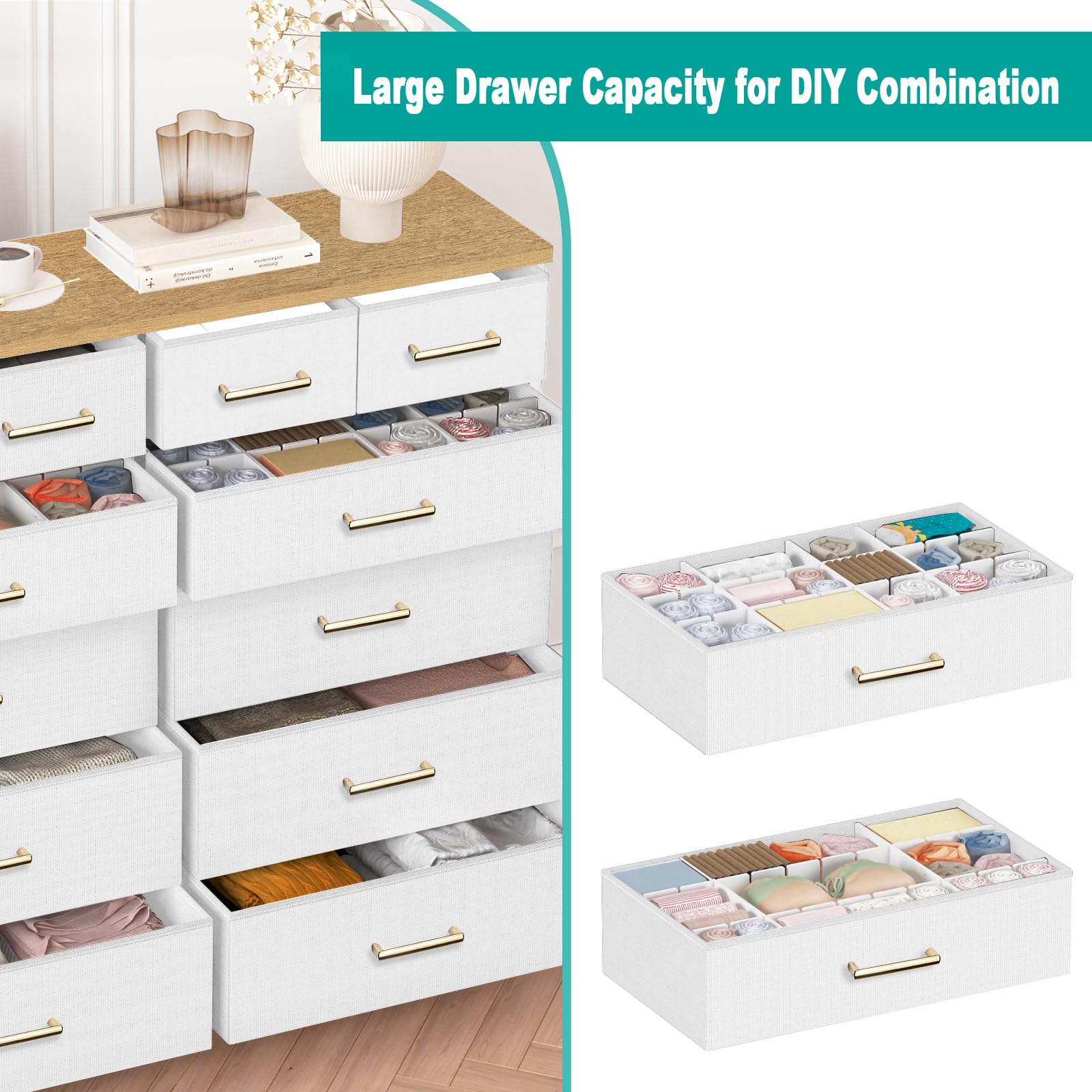 1787691802_90pb382V Biały Finish Dresser z 12 gleboki szuflady i szafka RTV