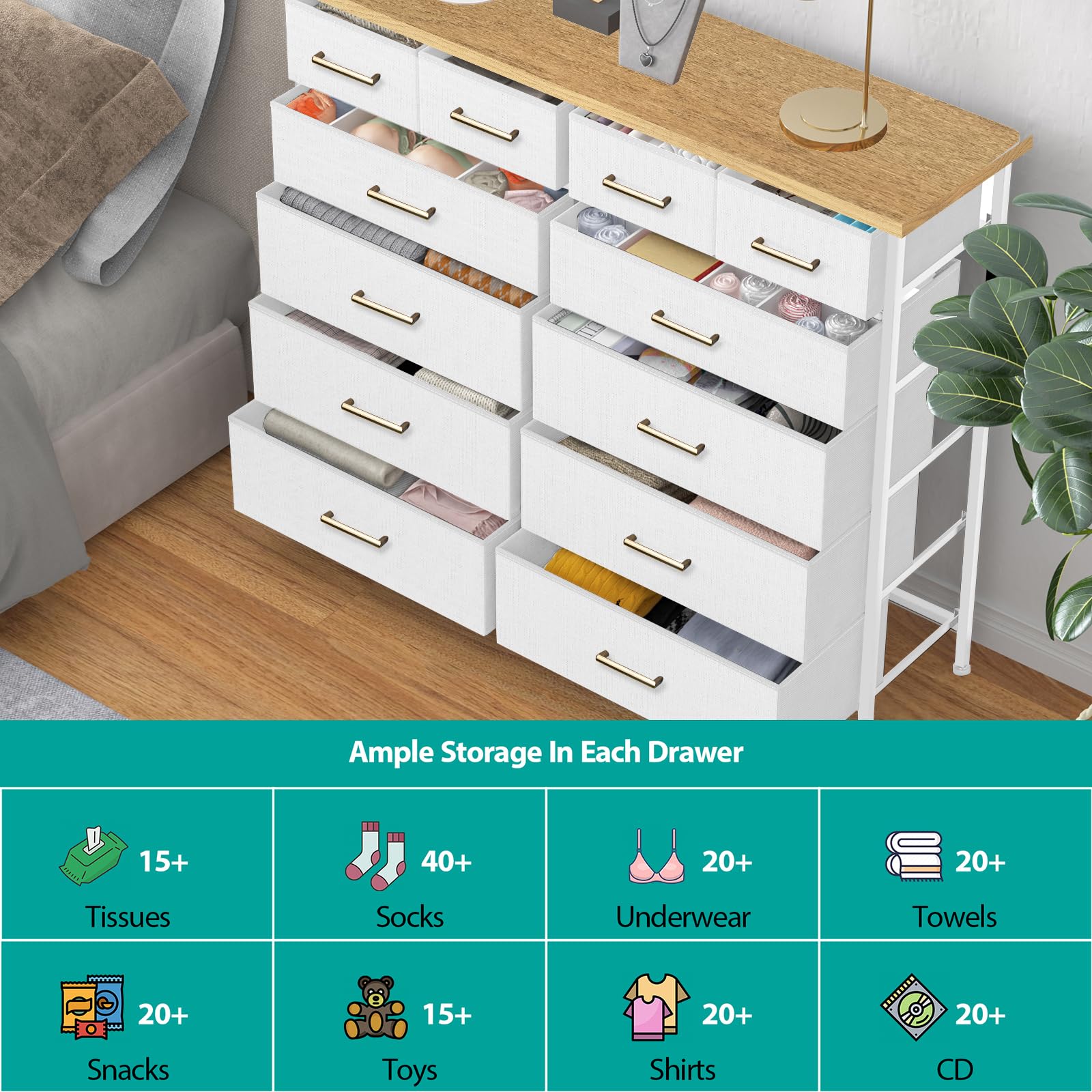 1787691808_FCPjprmq Biały Finish Dresser z 12 gleboki szuflady i szafka RTV