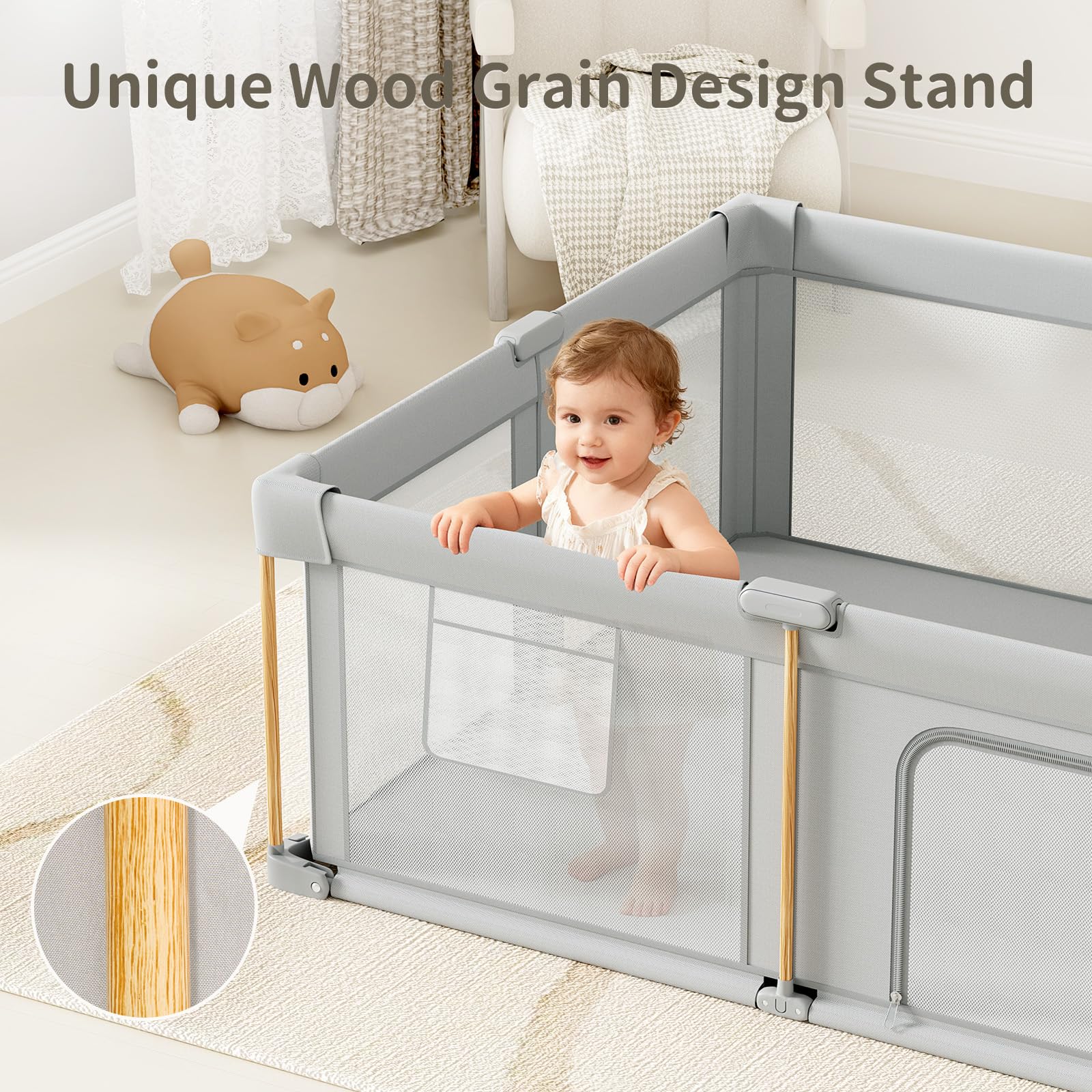 Składany dziecięcy z mata Playpen, przenośny 71 X 59