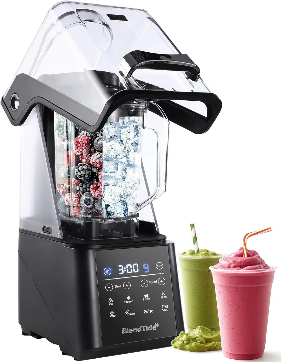 Blender - Commercial - 1500W Vacuum Blender for Less Foam, Professional-grade Quiet Shield, Kitchen Timer, 9 Speeds, 6 Programs for Smoothies, Frozen