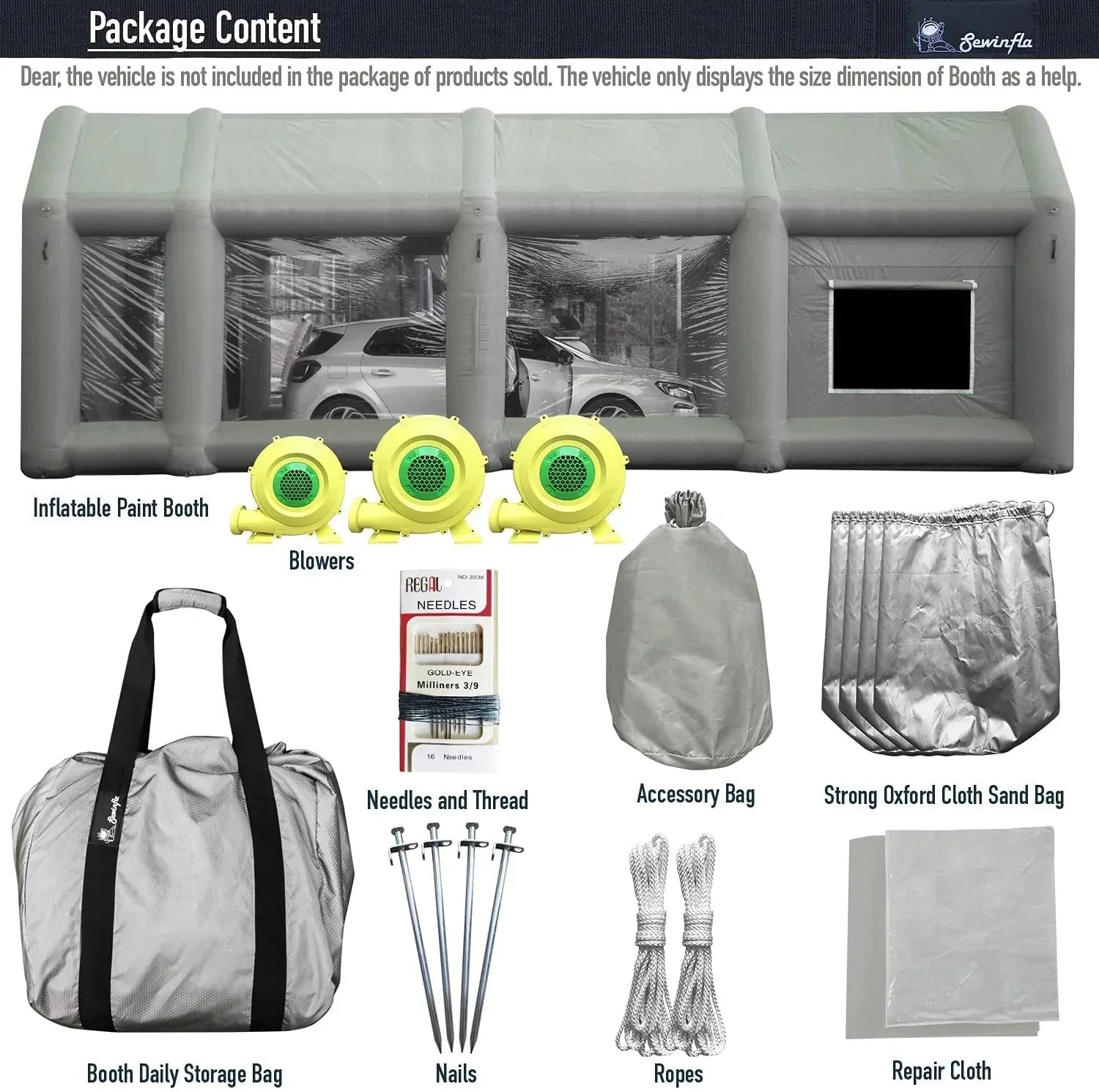 Air Filter - 30 X 20 X 13Ft Inflatable Paint Booth with Blowers and, System - Professional Spray Tent