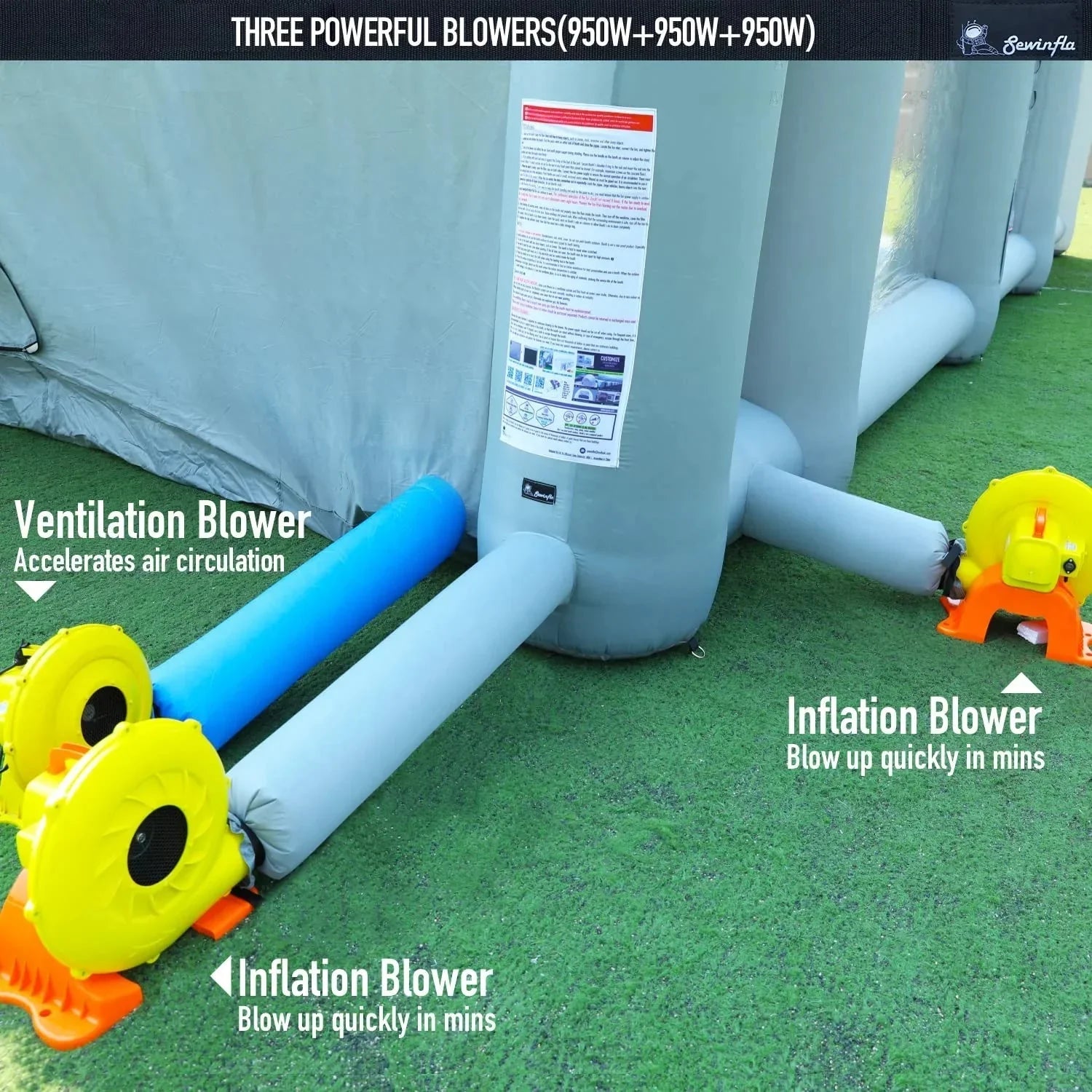 Air Filter - 30 X 20 X 13Ft Inflatable Paint Booth with Blowers and, System - Professional Spray Tent