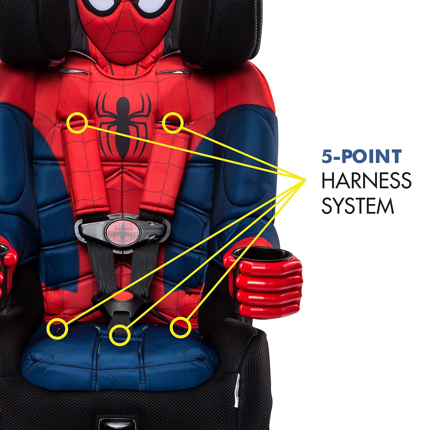 1787715372_UqkJ8iy9 Car Seat - 2025 Marvel Spider-man 2-in-1 Forward-facing Booster, LATCH - 5-Point Harness Booster 22-65lbs Converts to Belt-positioning