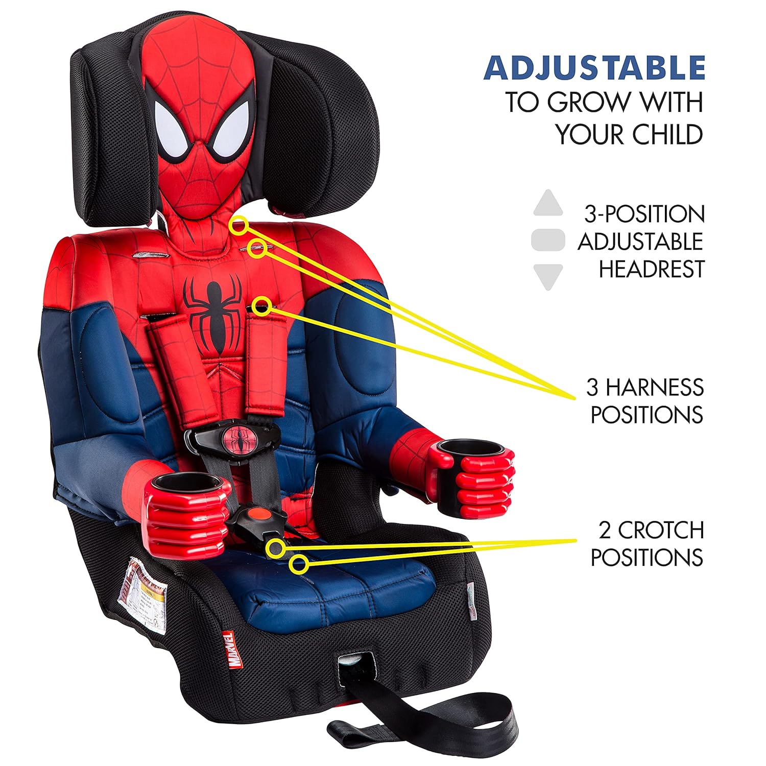 1787715379_YaShPsec Car Seat - 2025 Marvel Spider-man 2-in-1 Forward-facing Booster, LATCH - 5-Point Harness Booster 22-65lbs Converts to Belt-positioning