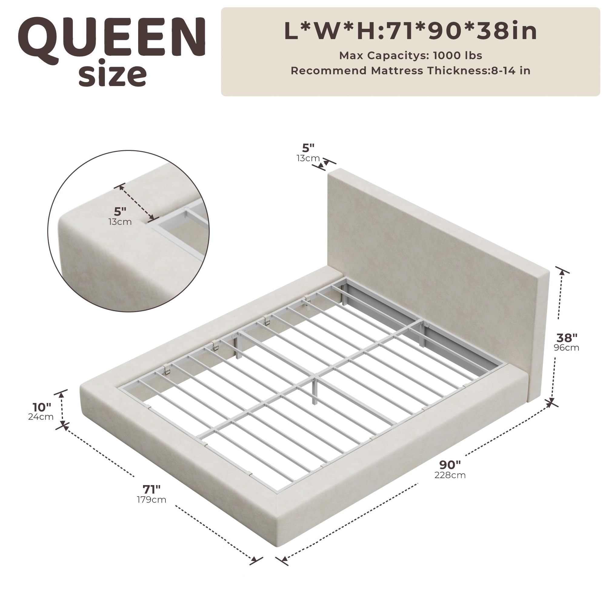 1787719046_F3li4Lsw Airframe Queen z Headboard rama lozka, Beige