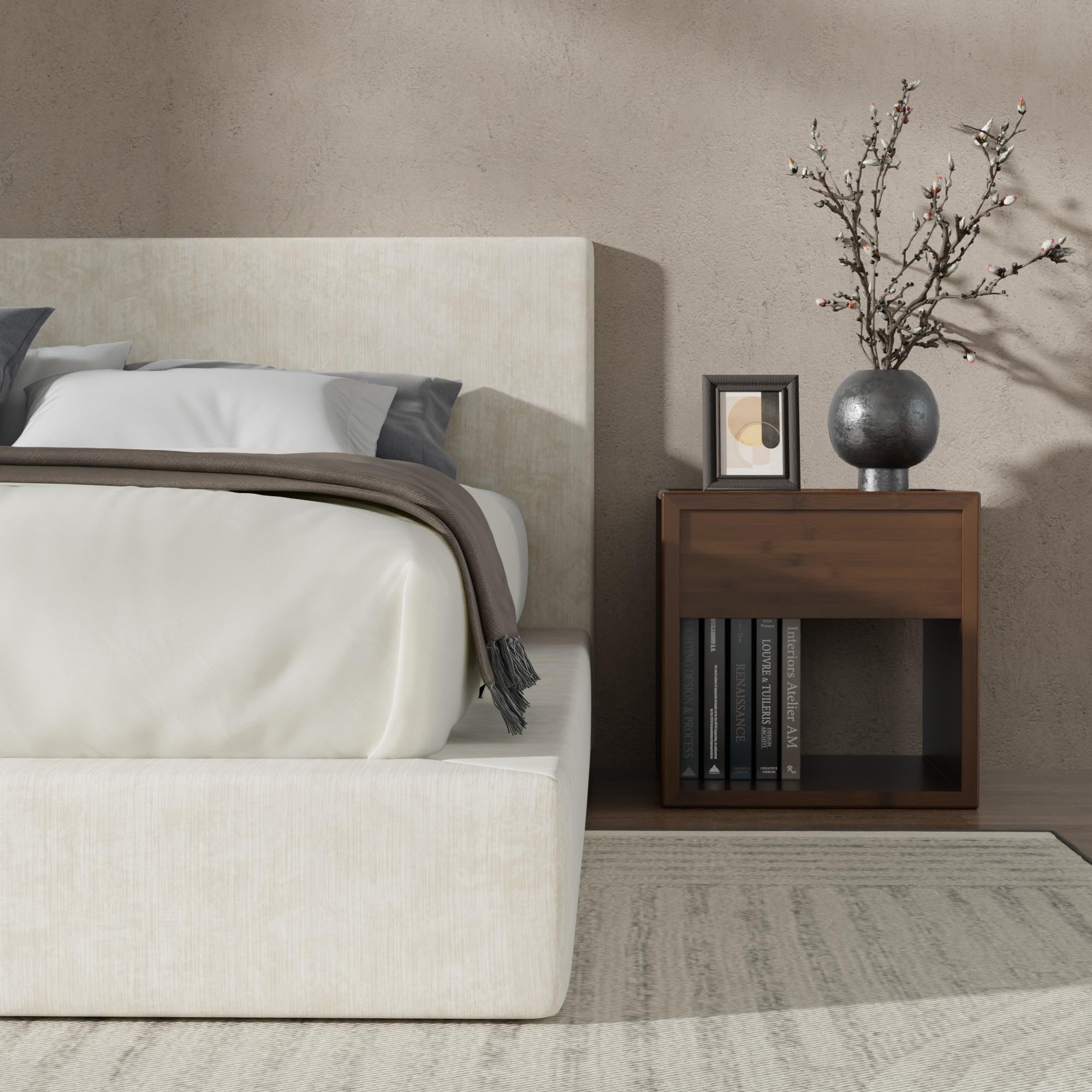 1787719066_RYHjGjiL Airframe Queen z Headboard rama lozka, Beige