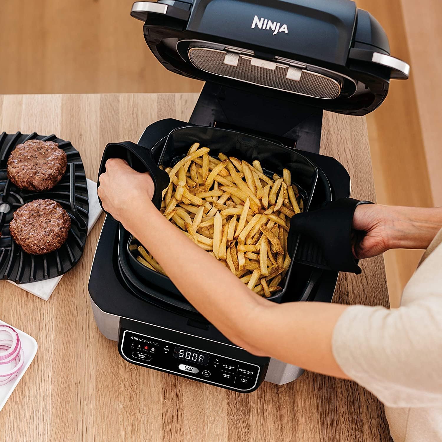 1787719909_N5kTm8Q8 Foodi 4qt 5-in-1 wewnętrzny grill frytkownica beztluszczowa, AG301