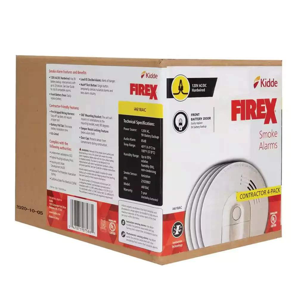 1787722187_5mjwAoKS 4-pakiet Hardwired Smoke Detector