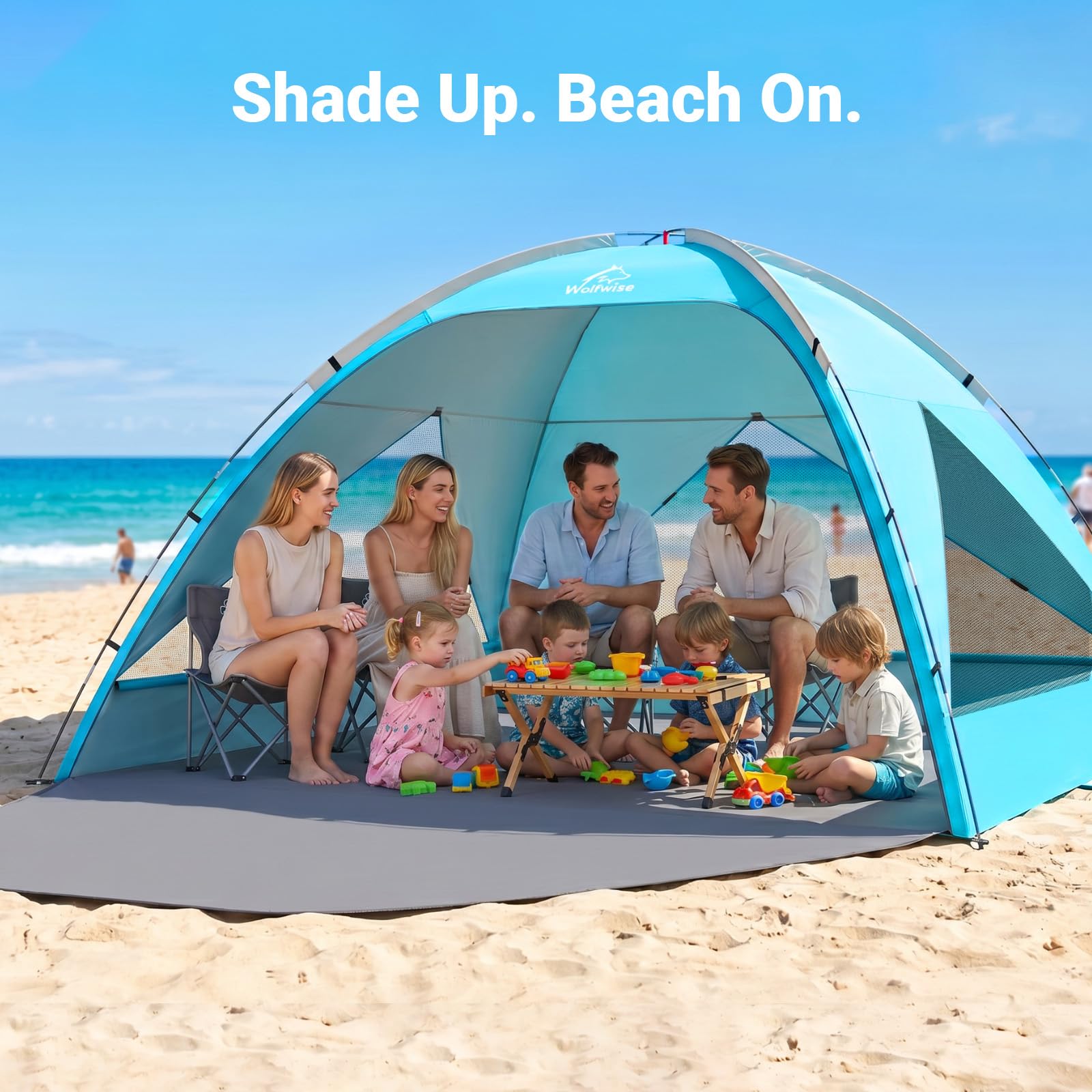 1787734890_oUKzT462 Namiot, plazowy, Sun schronienie, do 8 z Upf 50+ Protection