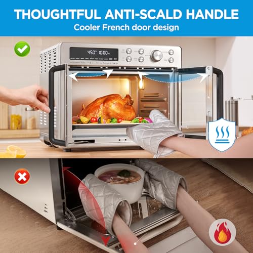 1787738258_aZLSAQ68 Toaster Oven - Flexify French Door, Air Fryer Combo - 26.4 QT, Extra Large Air Fryer Countertop Oven 10 in 1 Combo, 25% Faster Cooking and 90%