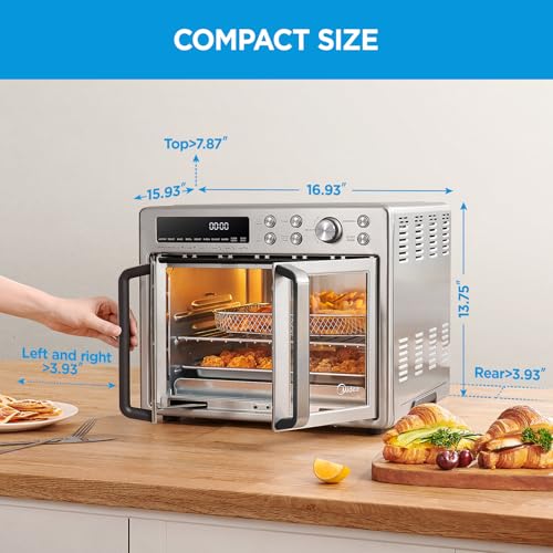 1787738280_nHFhnr3e Toaster Oven - Flexify French Door, Air Fryer Combo - 26.4 QT, Extra Large Air Fryer Countertop Oven 10 in 1 Combo, 25% Faster Cooking and 90%