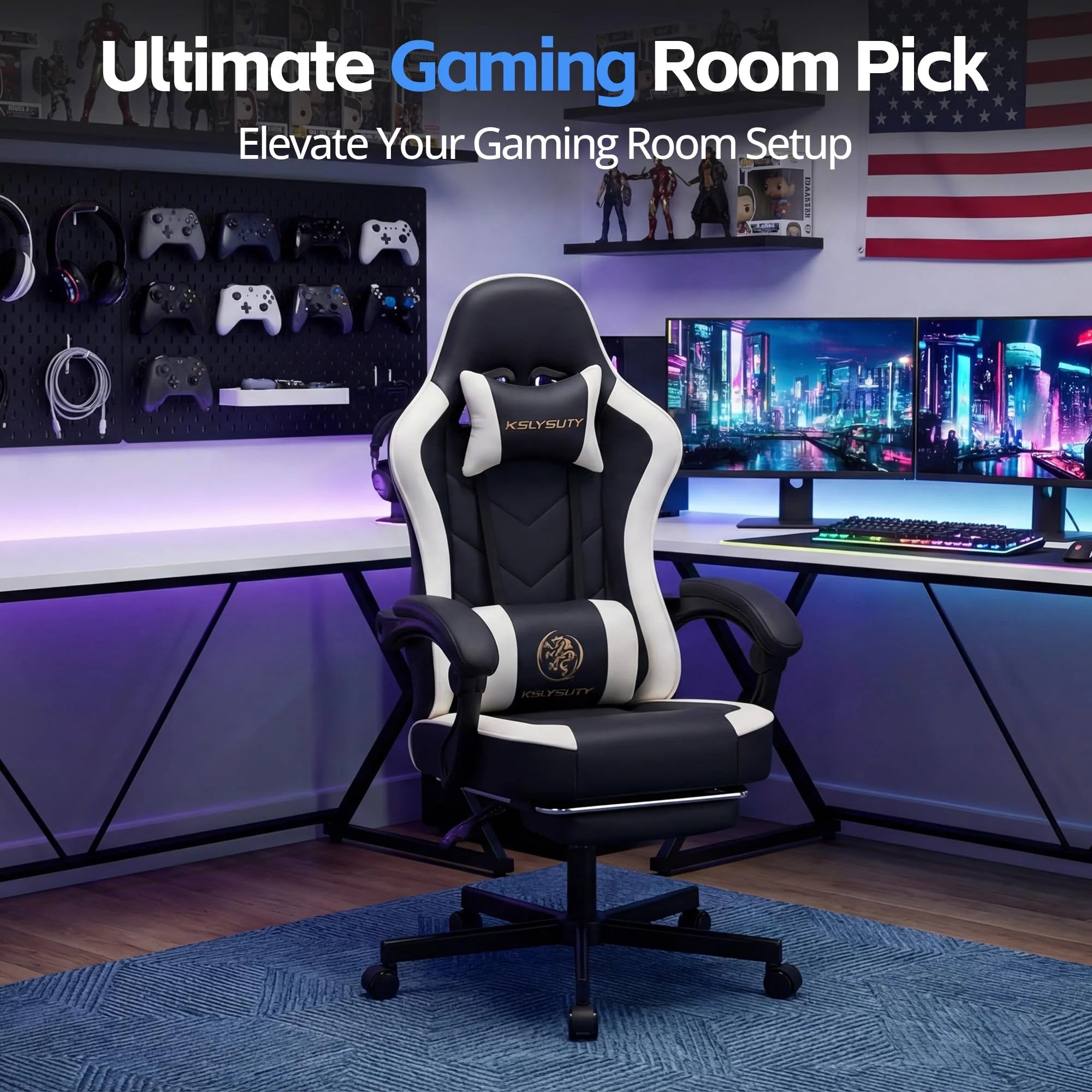 1787739545_r0exHZqI Biurko Computer fotel gamingowy, ergonomiczny wysoki tylny z Footrest