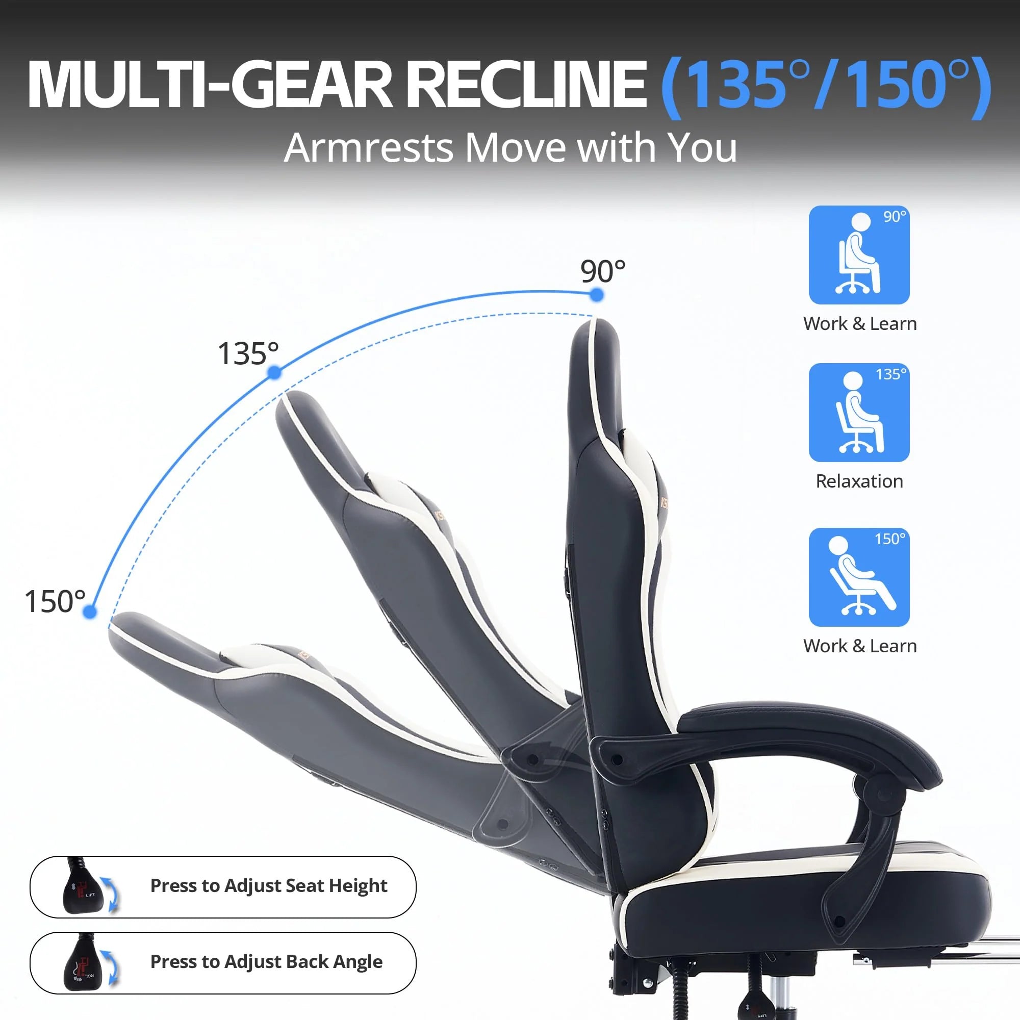 1787740709_fYayKF1Q Biurko Computer fotel gamingowy, ergonomiczny wysoki tylny z Footrest