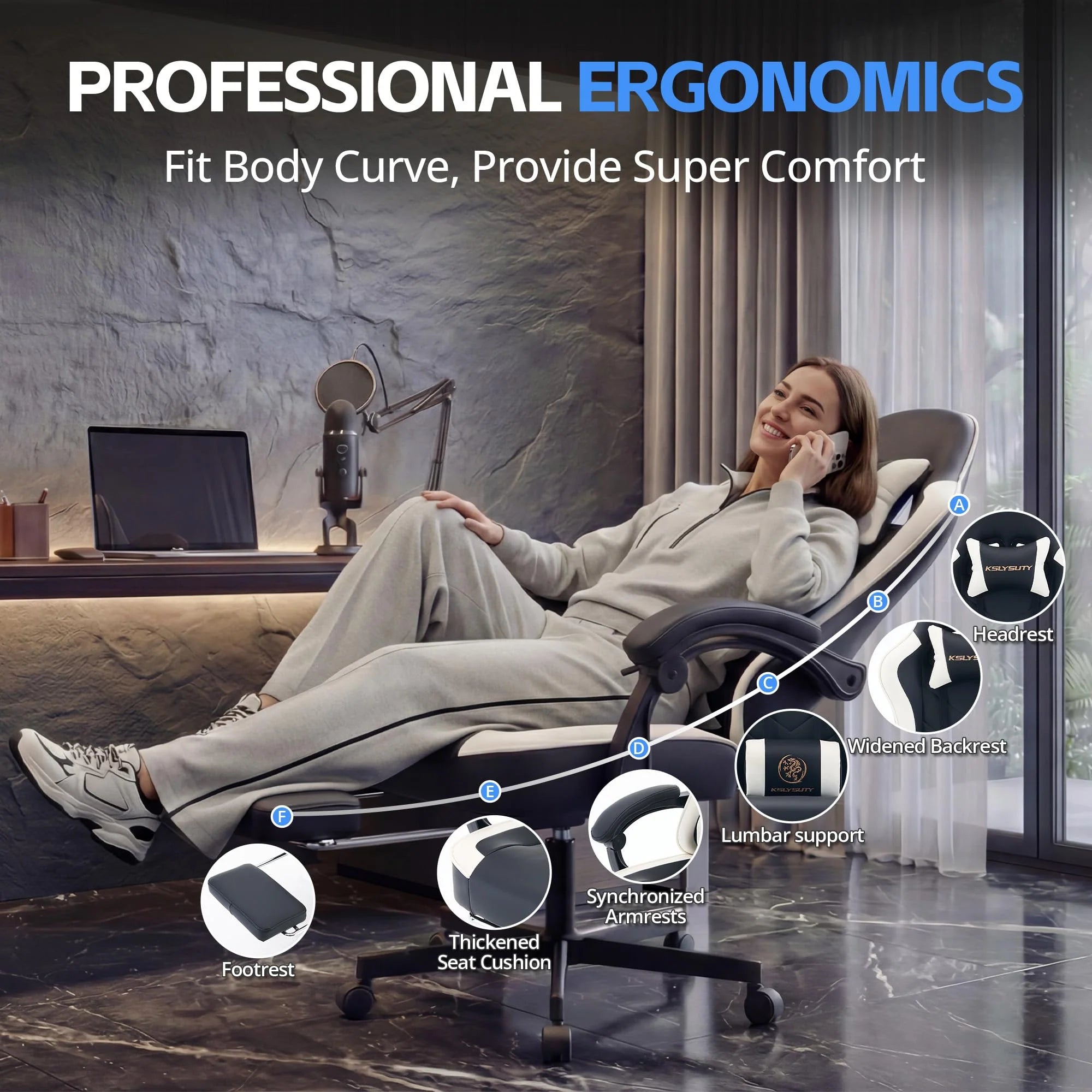 1787740723_HaYaBR3g Biurko Computer fotel gamingowy, ergonomiczny wysoki tylny z Footrest