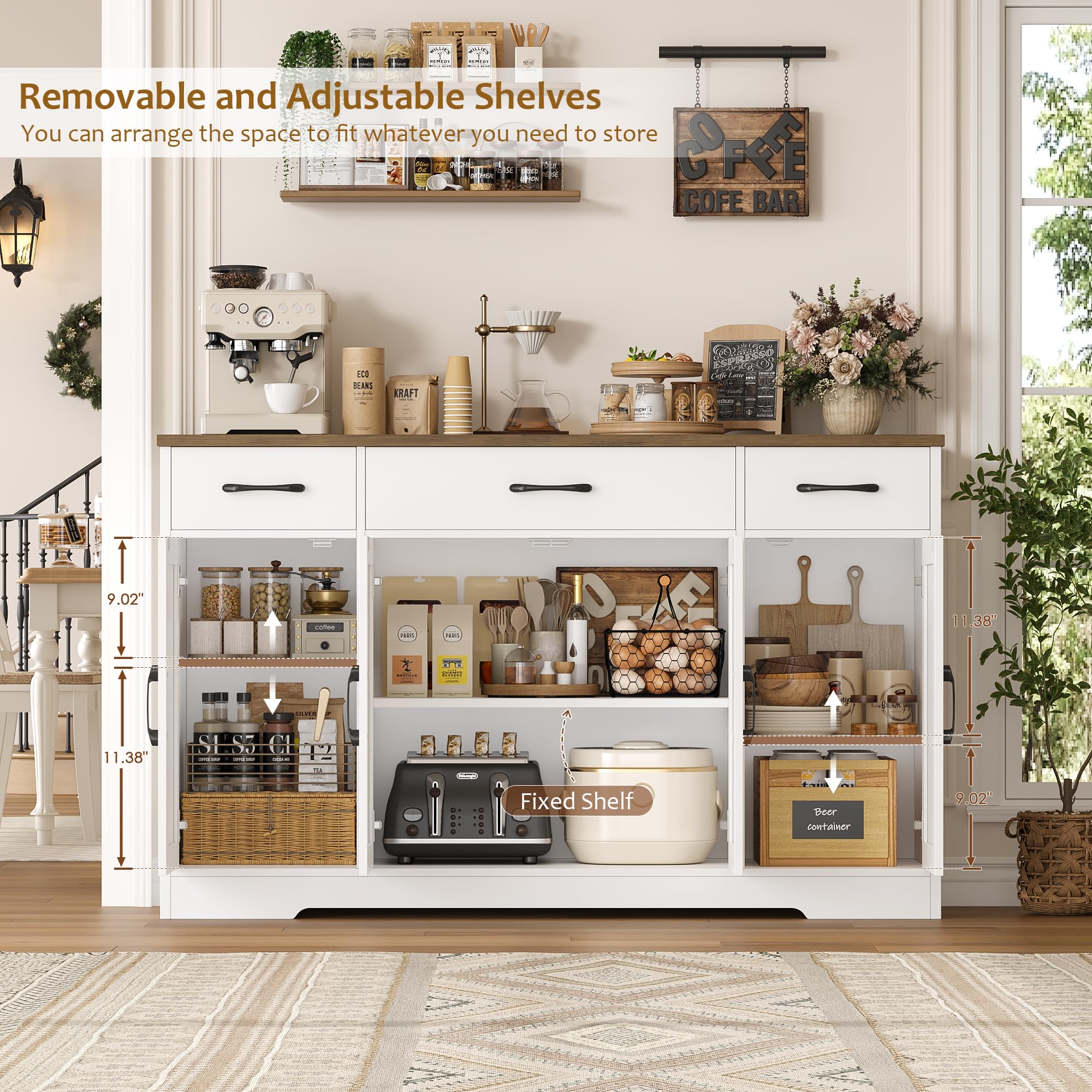 Buffet z szuflady szafka, 55 Sideboard magazynowy