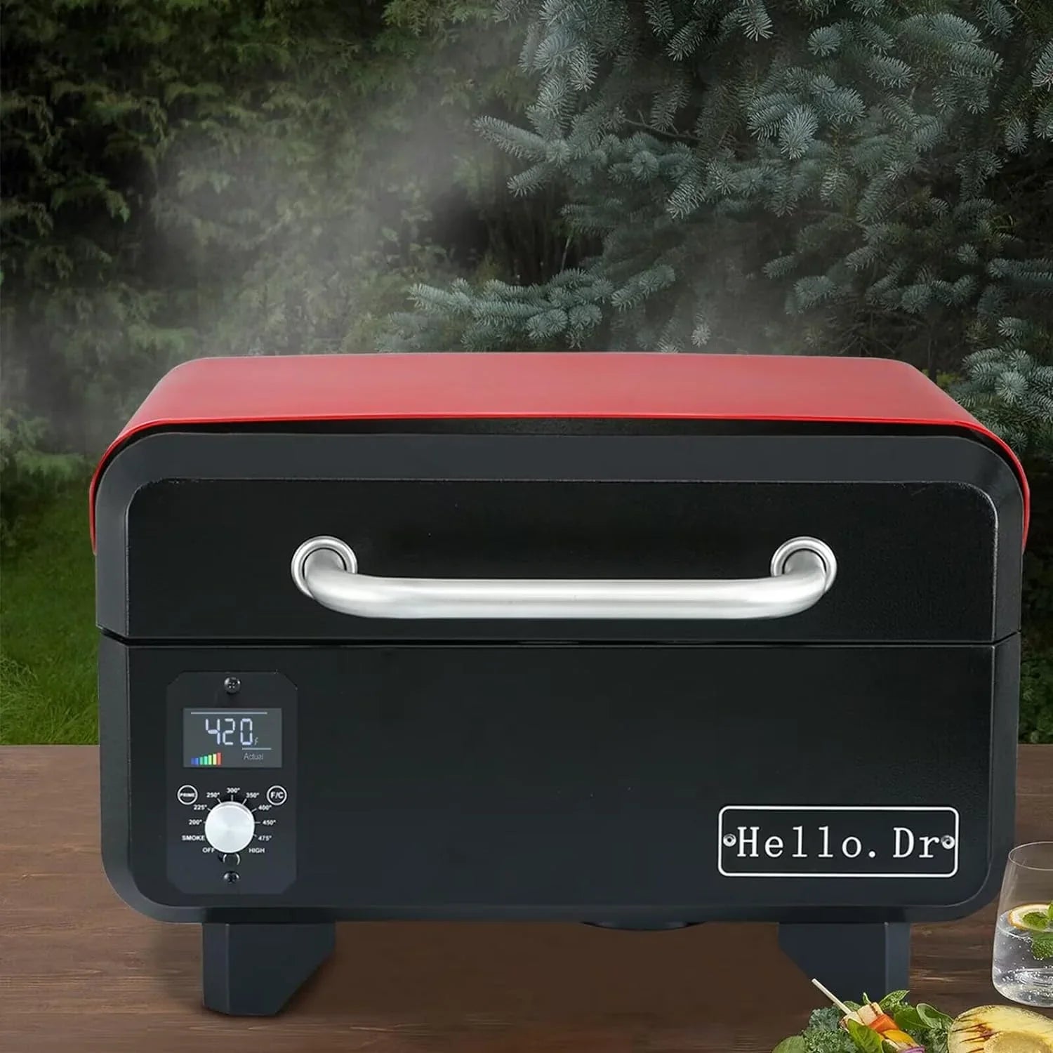 1787748039_wmXEoGwn Pellet Grill - Portable Wood, and Smoker - Electric Outdoor 8 in 1 Tabletop Grills for RV Camping Tailgating RV Cooking BBQ, Intelligent Temperature