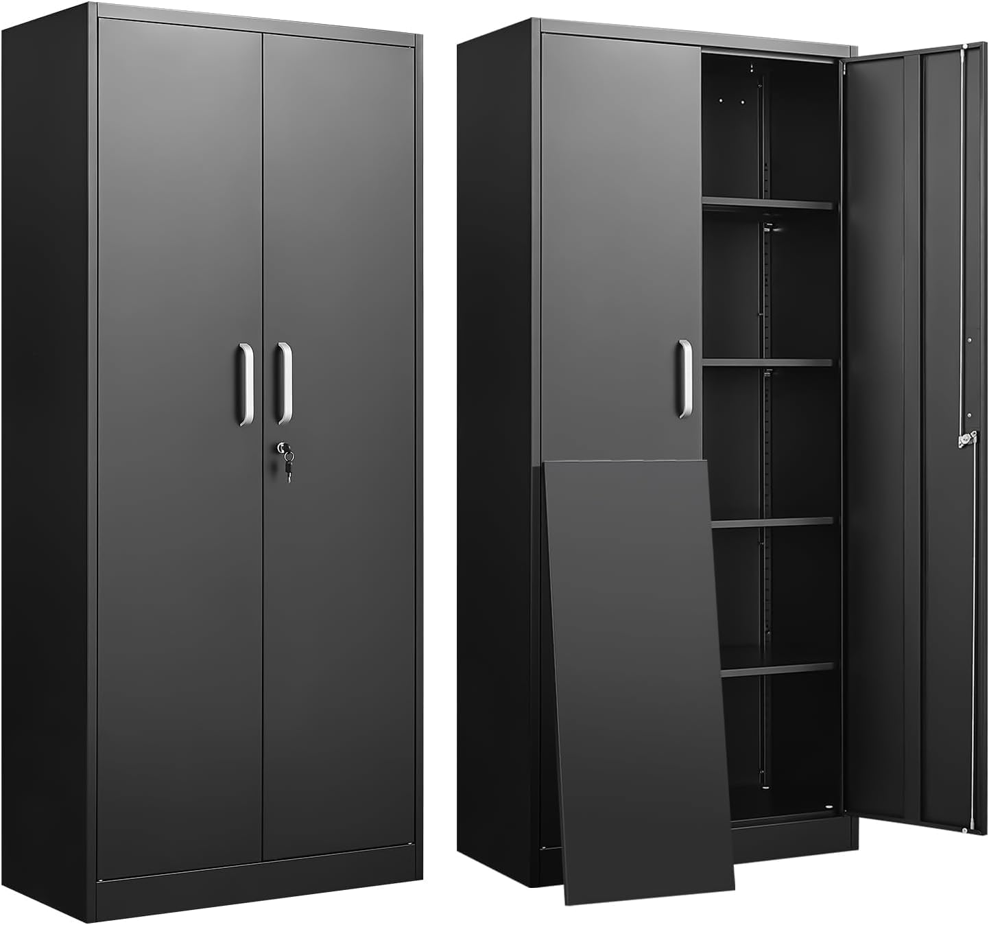 1787750895_wHyI0s0M Metal z regulowany półki magazynowy szafka, czarny