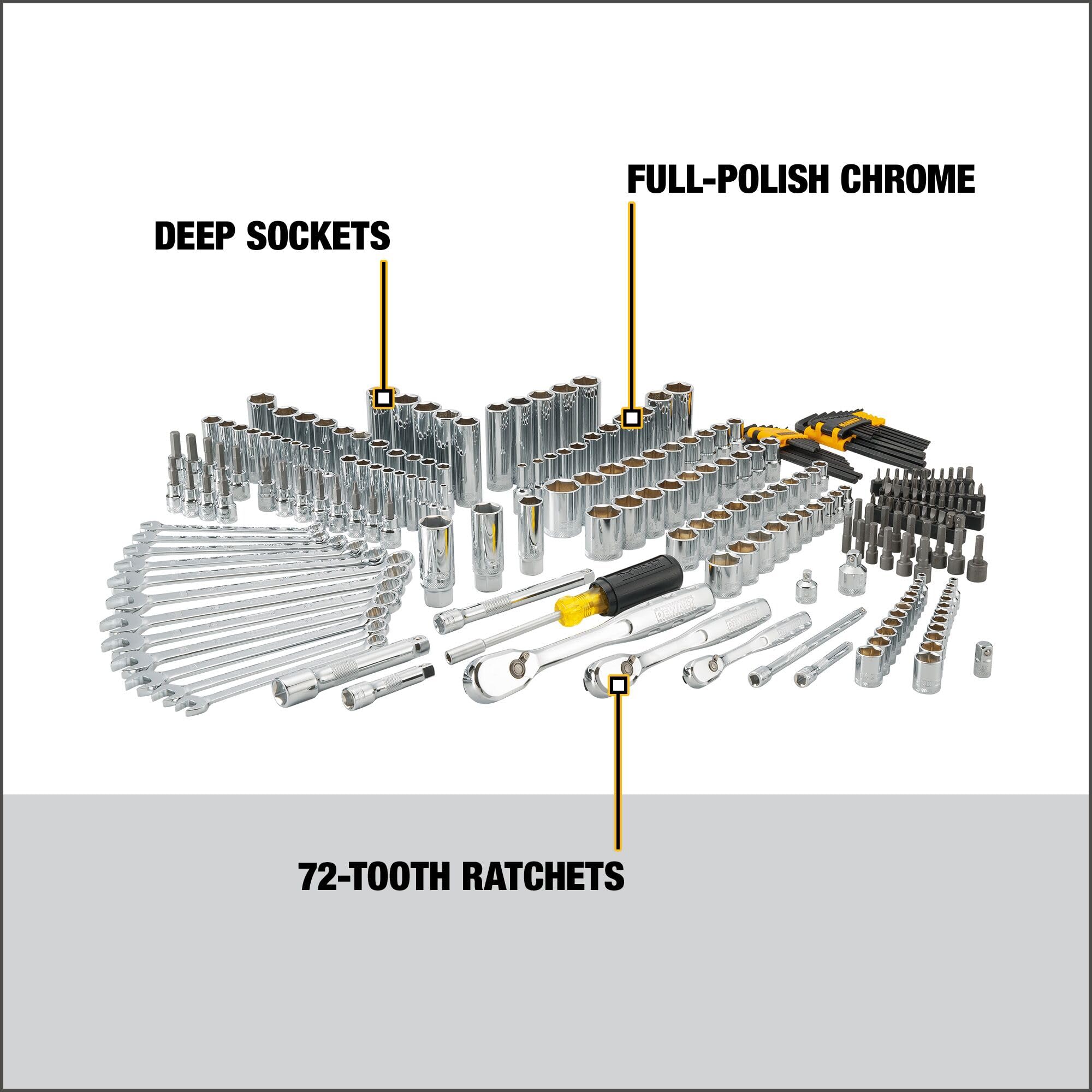 1787751634_6opWauFH Mechanic narzędzie zestaw z 247-elementowy, SAE Ratchets i Sockets