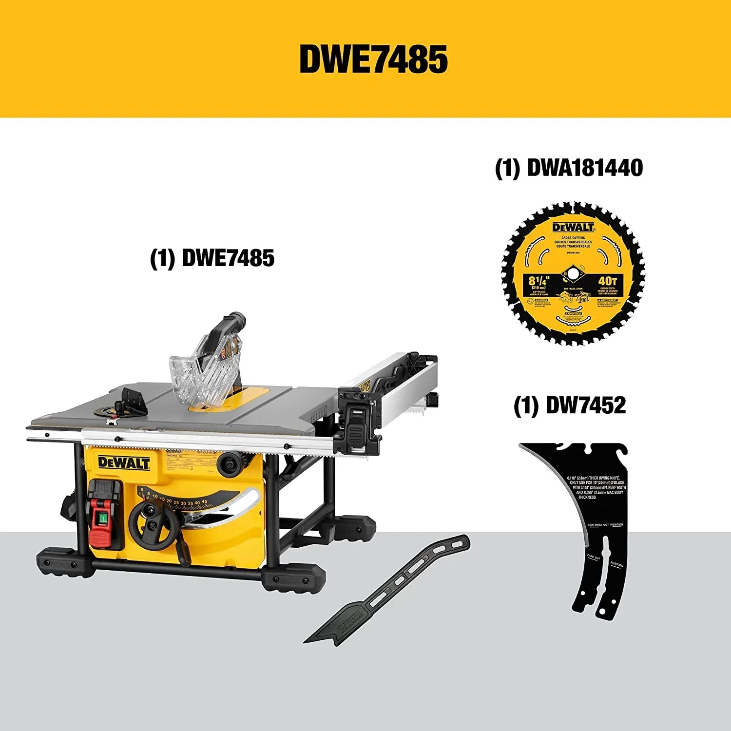 Pila stolowa do Jobsite, kompaktowy, 8-1/4-cali (DWE7485)