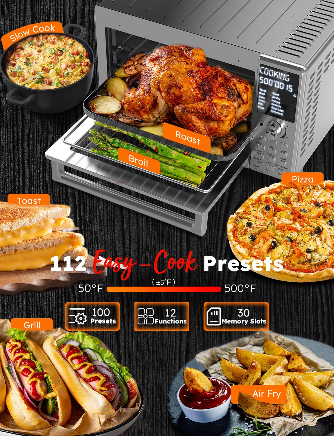 1787763797_89K0MAKp Toaster piekarnik, Bravo XL Pro frytkownica beztluszczowa, zestaw combo 30QT
