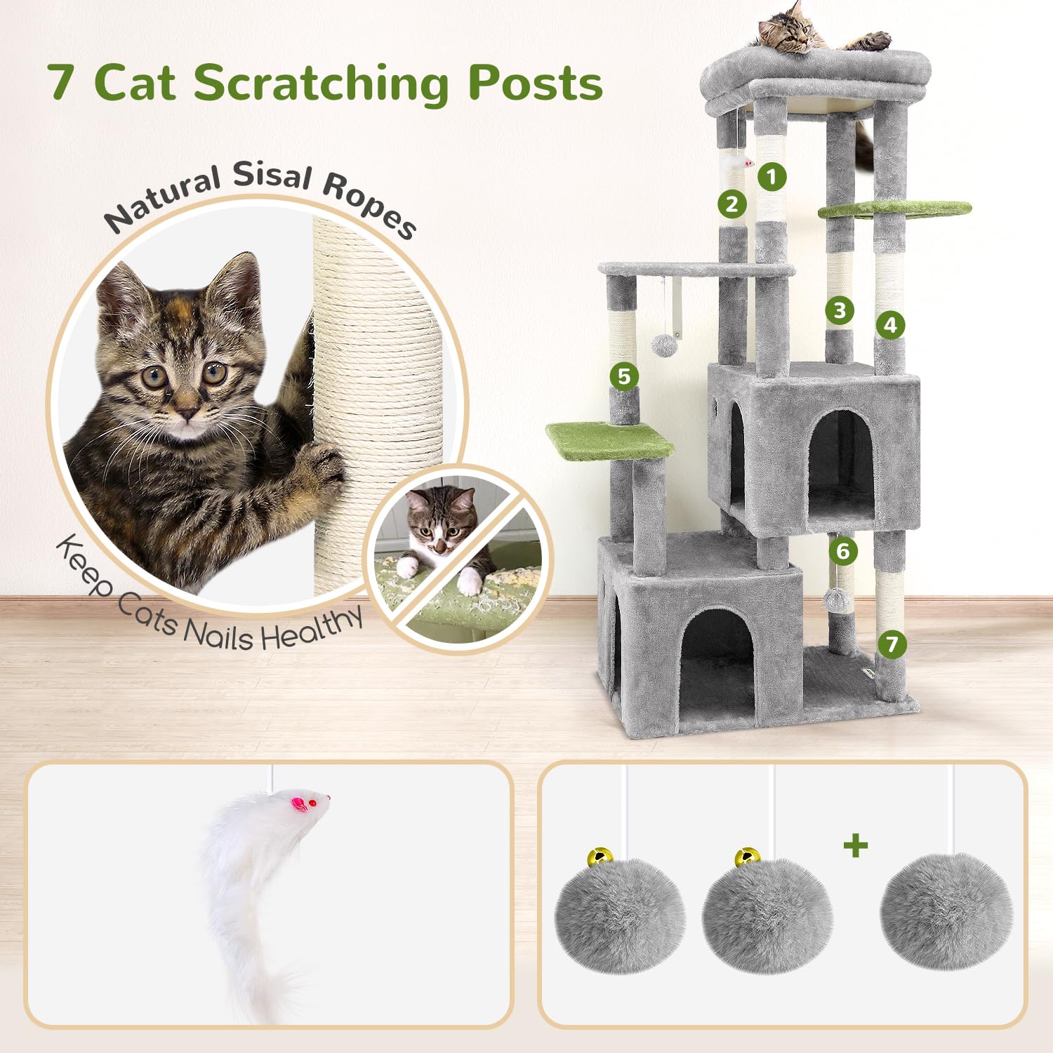 1787766791_yJhsbKiJ Dla kota Tower do wewnętrzny Cats z wzmocniony 61 dla kota Tree