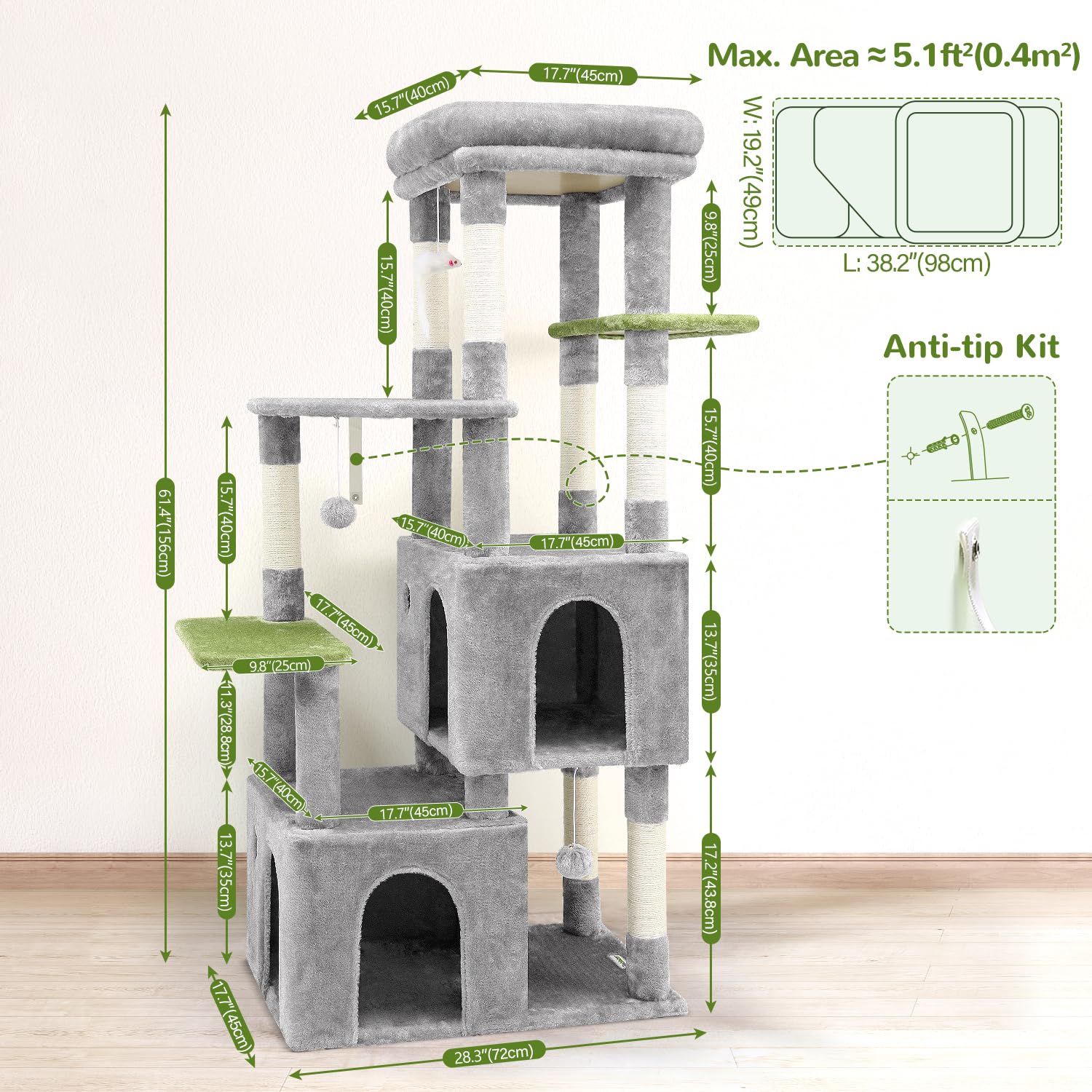 1787766808_thLjDR6Y Dla kota Tower do wewnętrzny Cats z wzmocniony 61 dla kota Tree