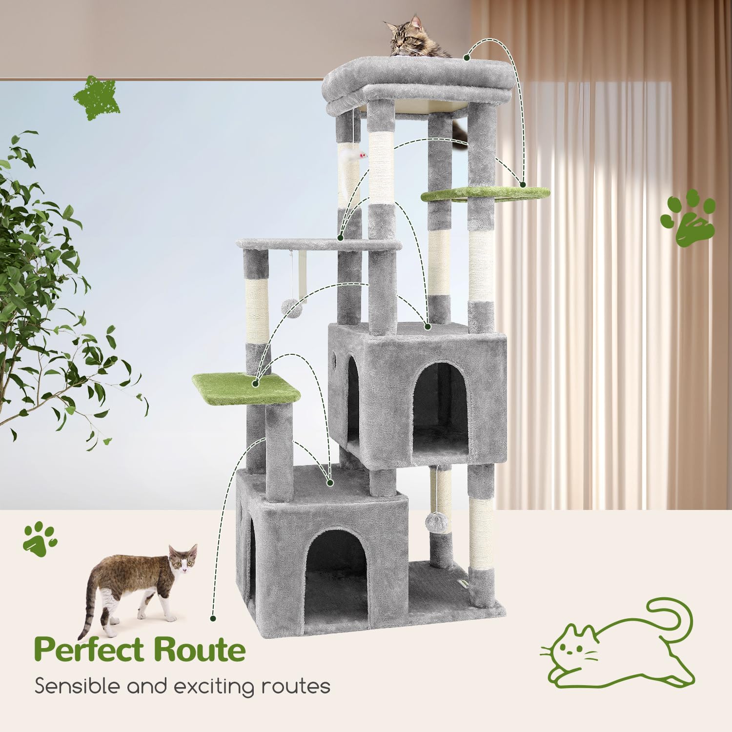 1787766812_uFFuMRyp Dla kota Tower do wewnętrzny Cats z wzmocniony 61 dla kota Tree