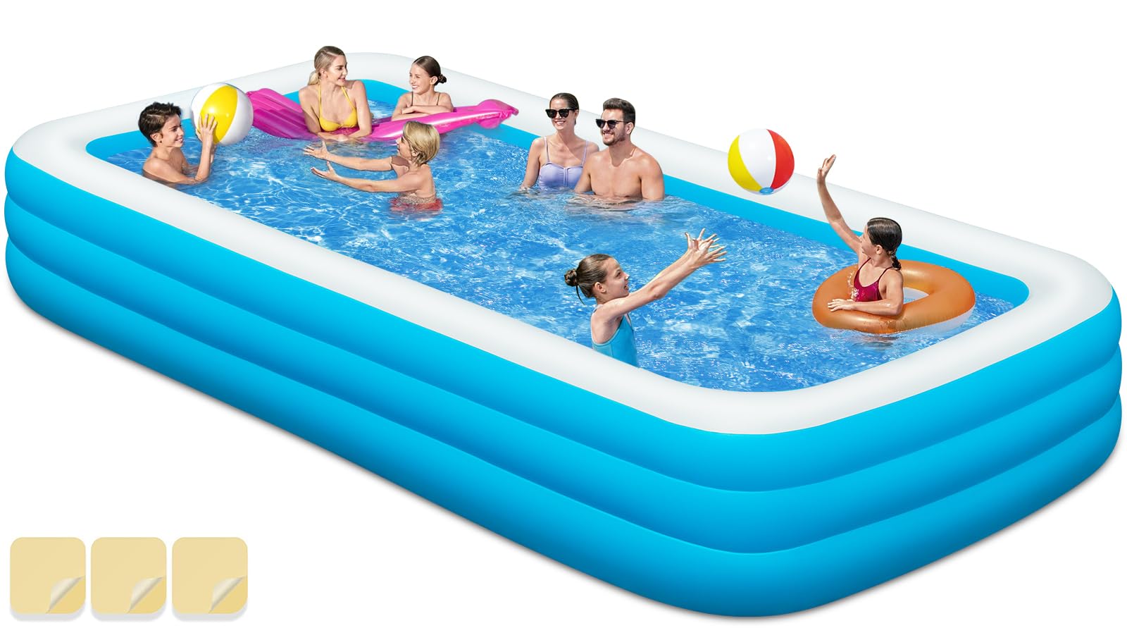 1787766815_pgADMr23 Duży Inflatable plywacki basen, 145 X 74 do dla dzieci i doroslych
