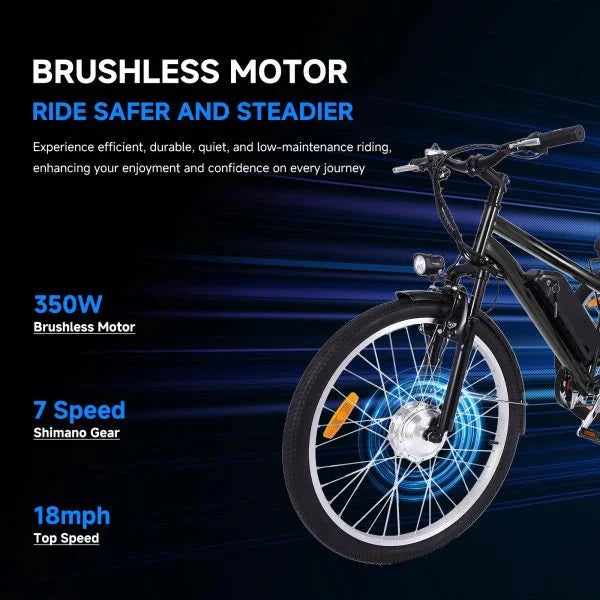 1787773963_1QqfFld0 Tricycle - 26 Inch Adult 3 Wheel Electric, Featuring Basket - Fat Tires, 7 Speeds, 350W Powerful Motor, 36V 10Ah Removable Battery Dark Gray